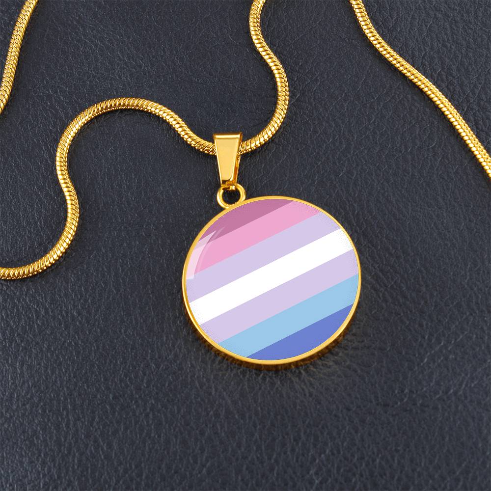 Bigender Pride Circle Pendant Necklace bigender-pride-Circle-Pendant-Necklace-gold