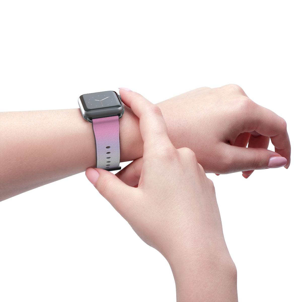 Bigender Pride Apple Watch Band Strap In Ombre worn on wrist
