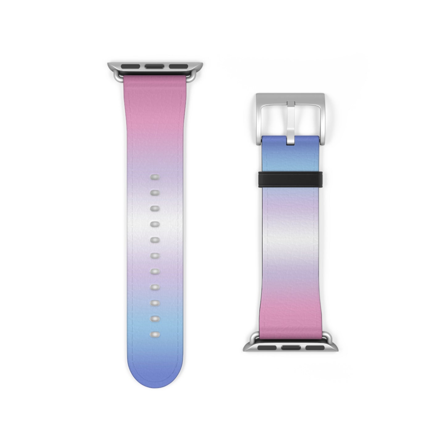 Bigender Pride Apple Watch Band Strap In Ombre 38 - 41 mm Silver Matte