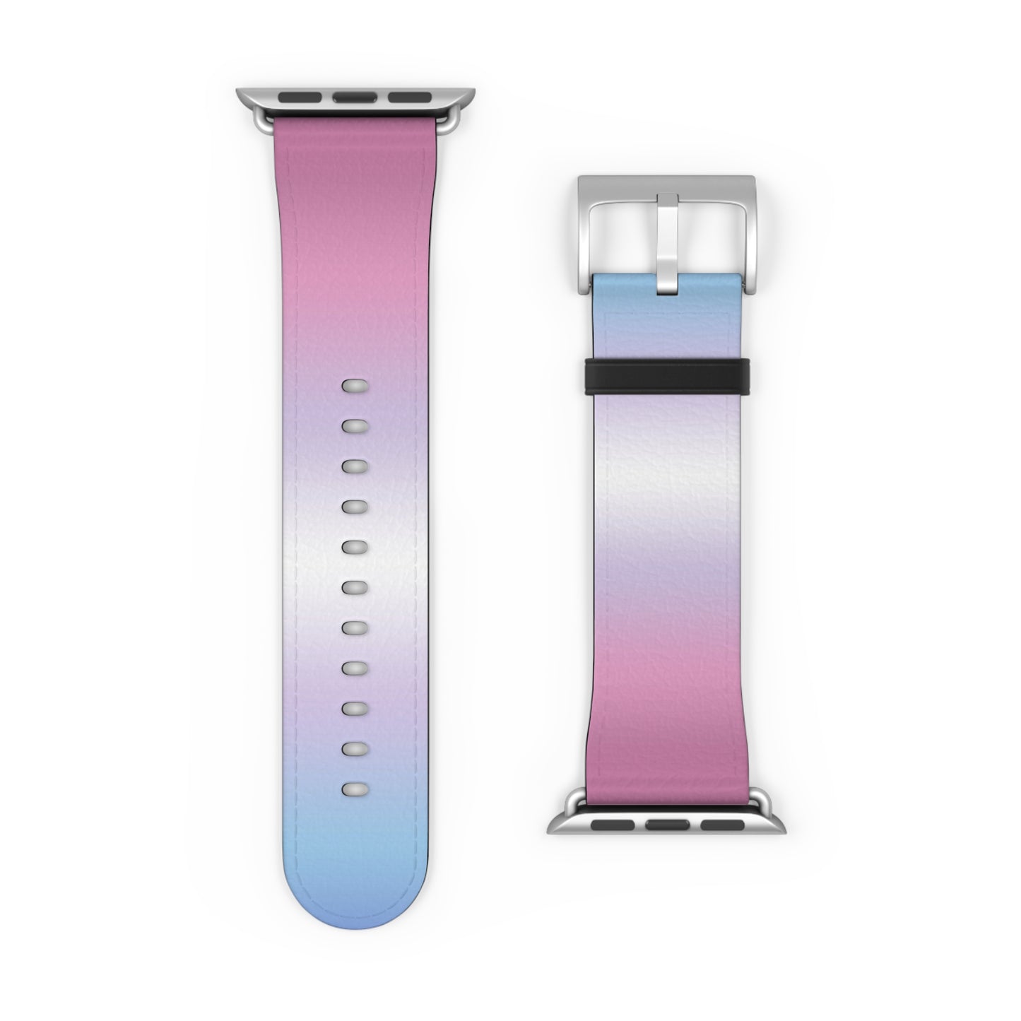Bigender Pride Apple Watch Band Strap In Ombre 42 - 45 mm Silver Matte