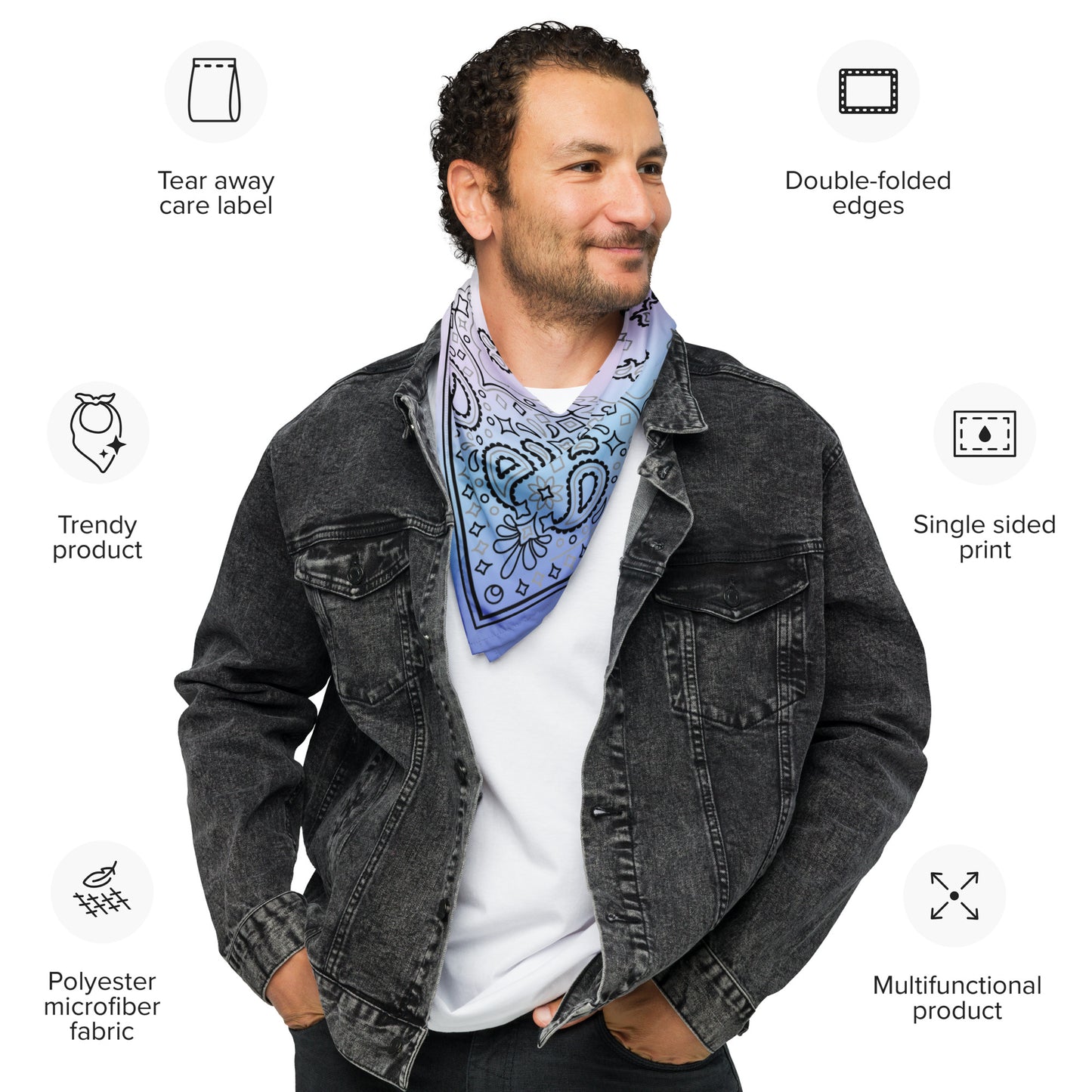 Bigender Pride Paisley Bandana bigender-pride-bandana-details-2 Bandana