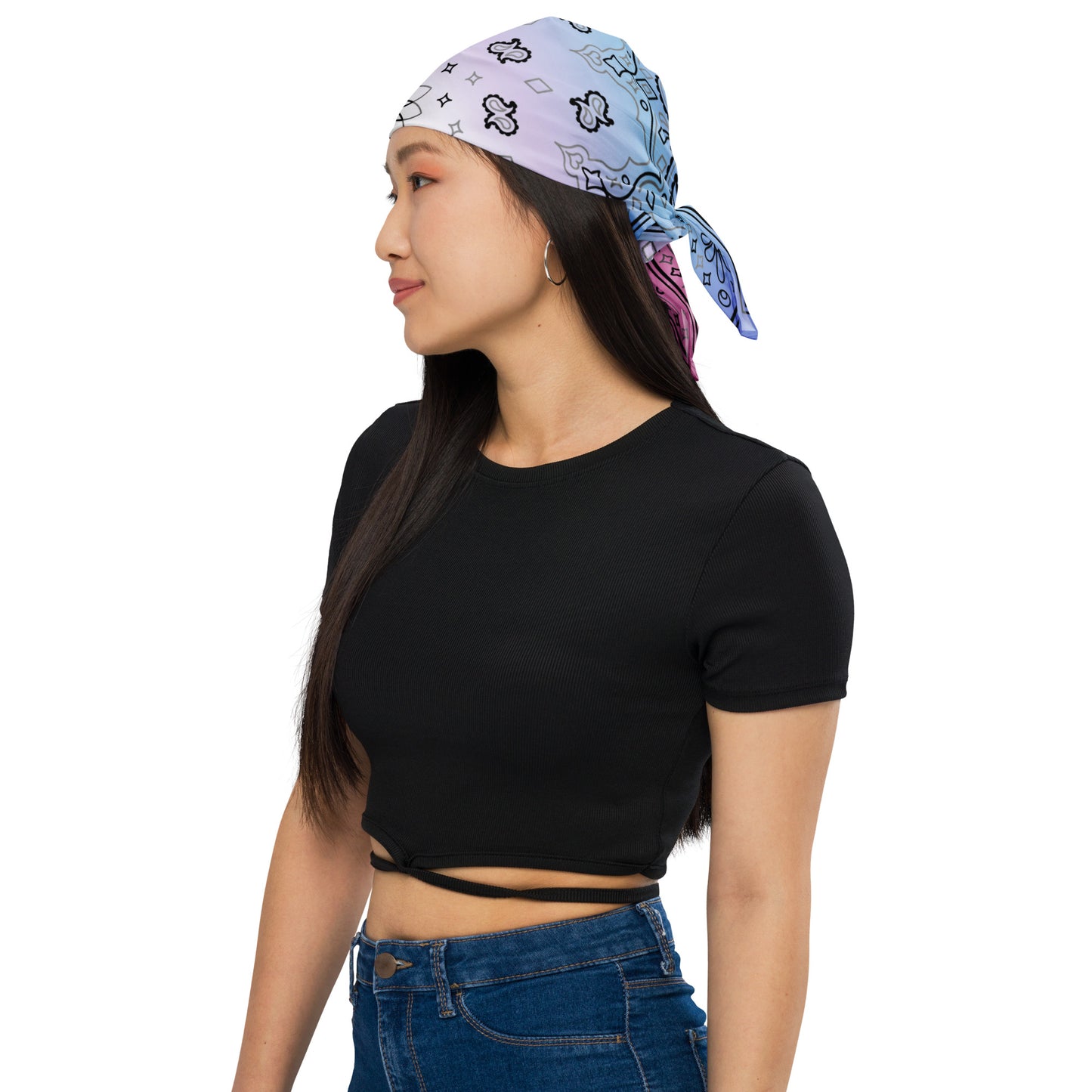 Bigender Pride Paisley Bandana bigender-pride-bandana-model-2 Bandana