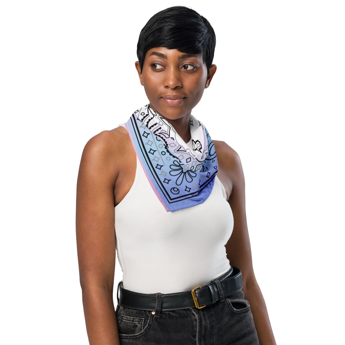 Bigender Pride Paisley Bandana bigender-pride-bandana-model Bandana