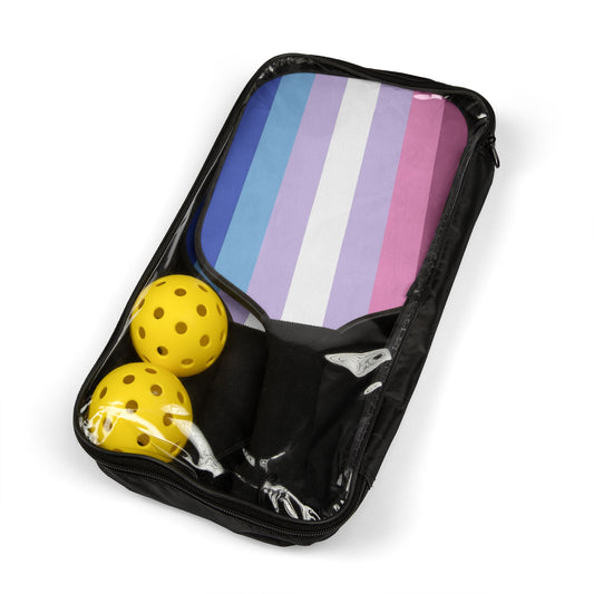 Bigender Pride Pickleball Paddle Set with Balls 7.5'' × 15.5'' Bigender bigender-pride-pickleball-paddle-set-with-balls-package