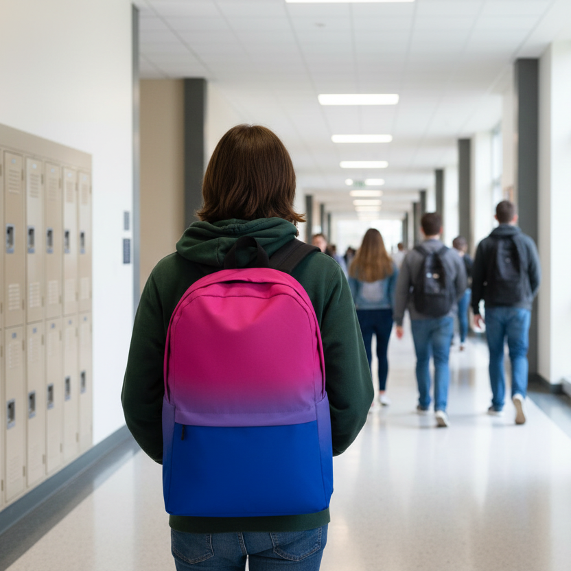 Bisexual Bi Pride Backpack in Ombre bisexual-bi-Pride-Backpack-Ombre-right
