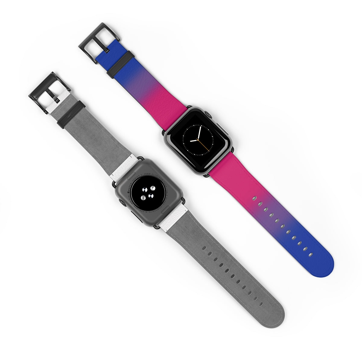 Bisexual Bi Pride Apple Watch Band Strap In Ombre front and back