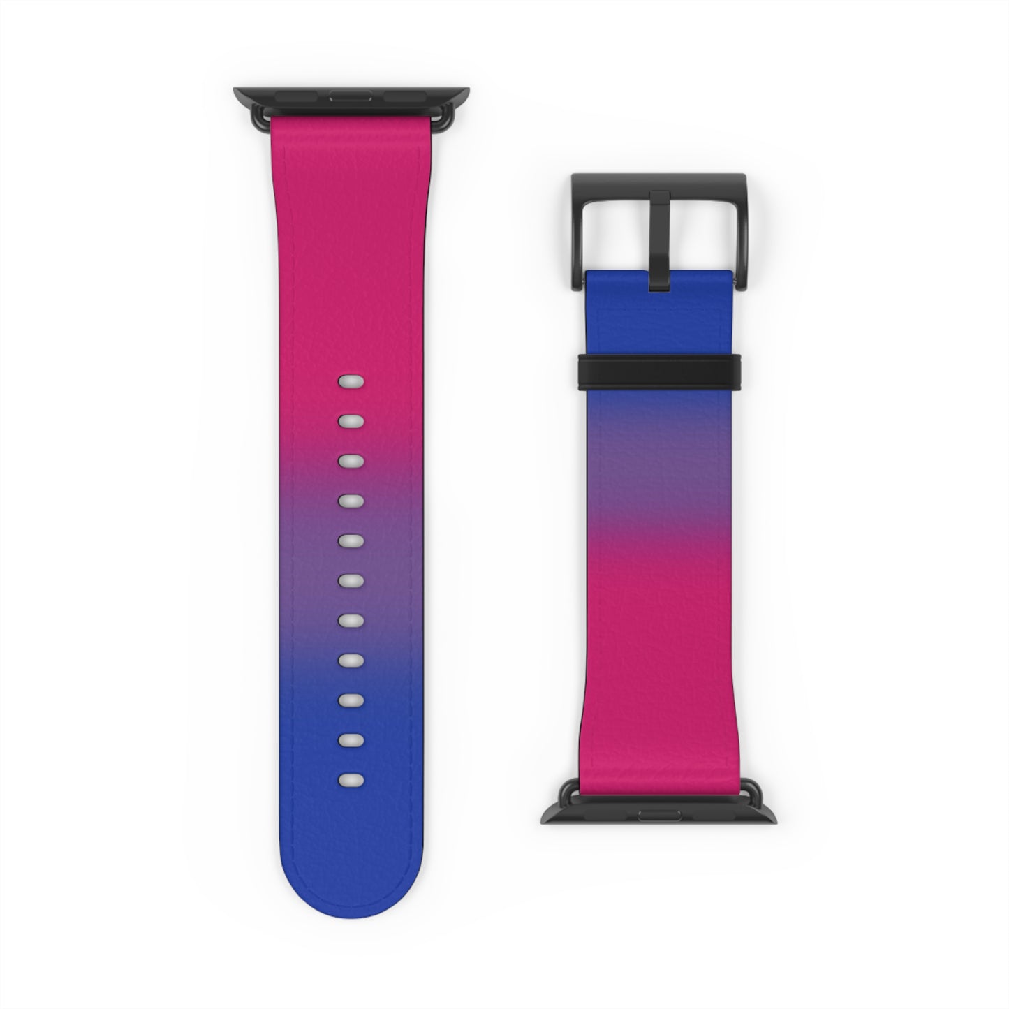 Bisexual Bi Pride Apple Watch Band Strap In Ombre 42 - 45 mm Black Matte