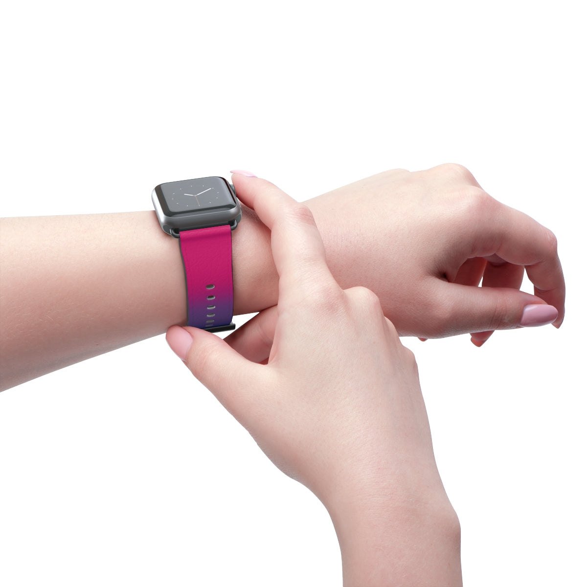 Bisexual Bi Pride Apple Watch Band Strap In Ombre worn on wrist