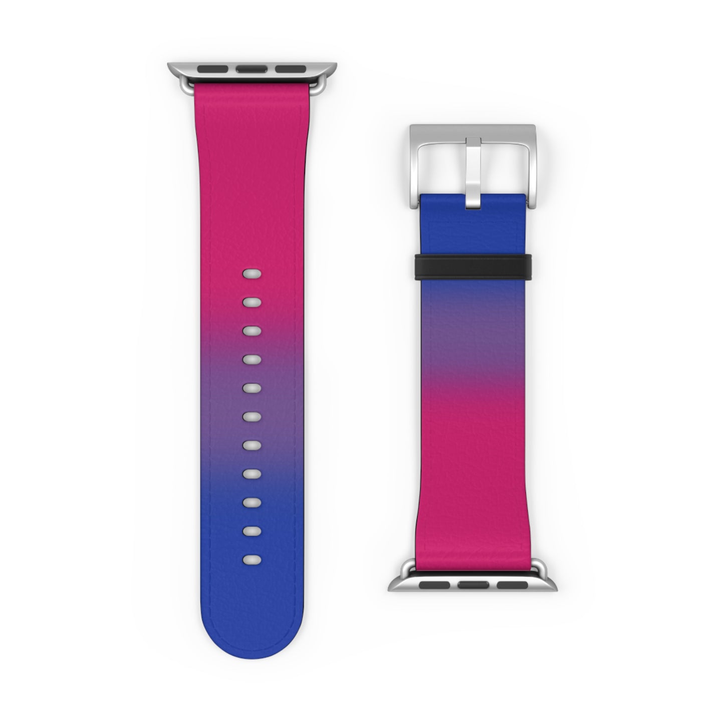 Bisexual Bi Pride Apple Watch Band Strap In Ombre 42 - 45 mm Silver Matte 