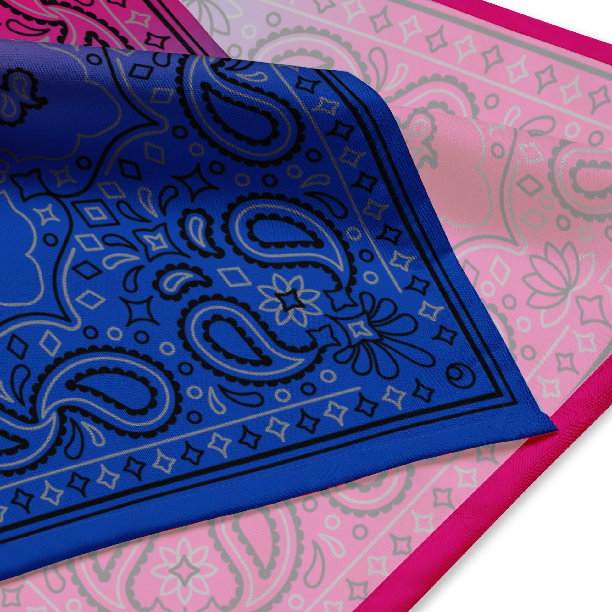 Bisexual Bi Pride Paisley Bandana Hanky Code bisexual-bi-pride-bandana-details