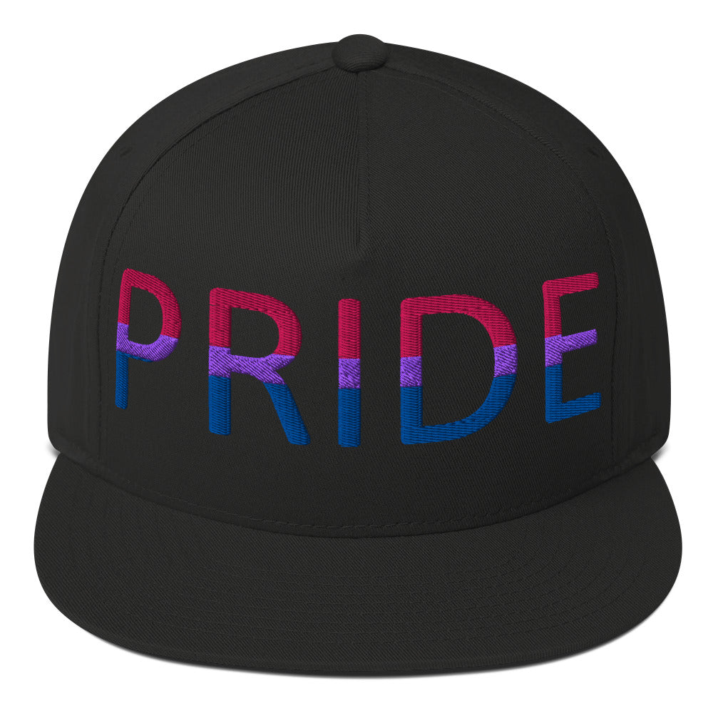 Bisexual Bi Pride Embroidered Snapback Baseball Cap Black Bisexual bisexual-bi-pride-embroidered-snapback-baseball-cap-black-front