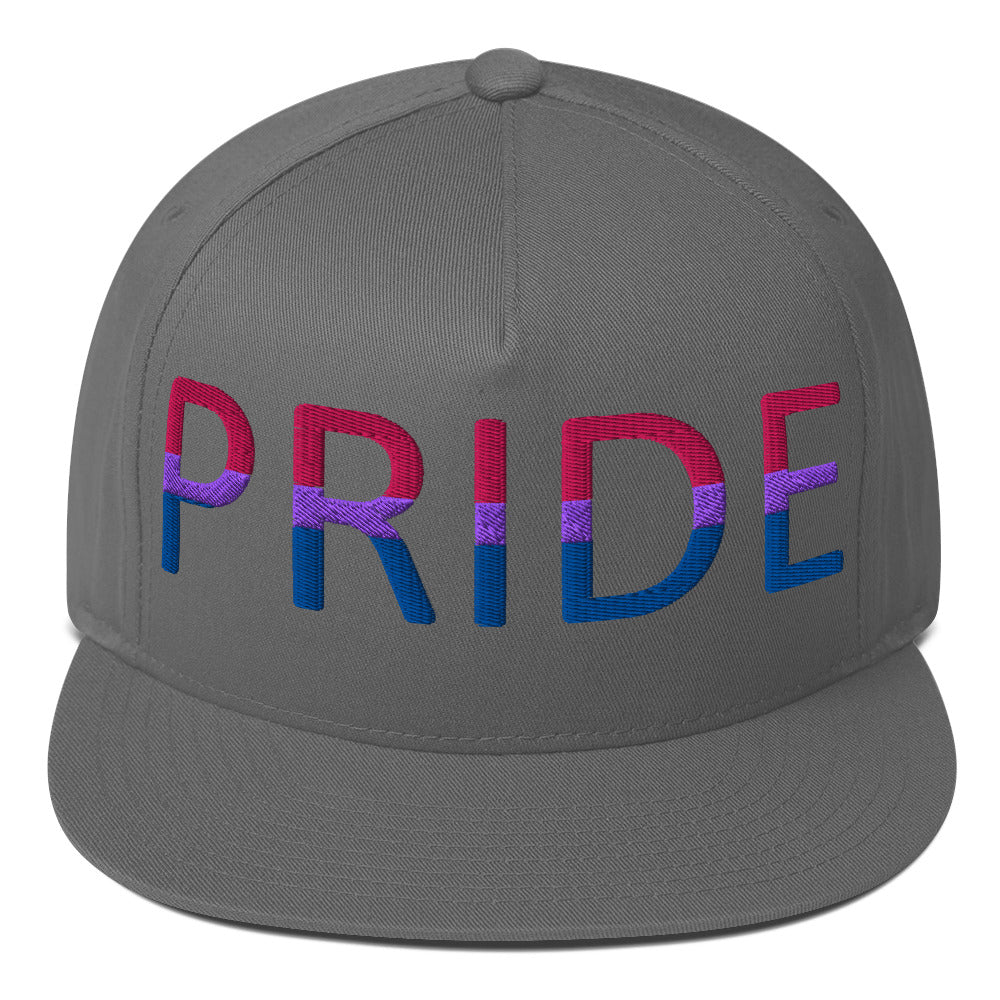 Bisexual Bi Pride Embroidered Snapback Baseball Cap Grey Bisexual bisexual-bi-pride-embroidered-snapback-baseball-cap-grey-front