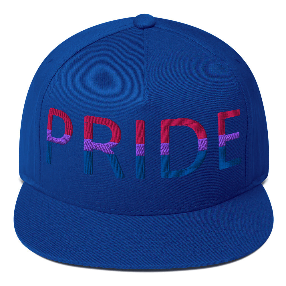 Bisexual Bi Pride Embroidered Snapback Baseball Cap Royal Blue Bisexual bisexual-bi-pride-embroidered-snapback-baseball-cap-royal-blue-front