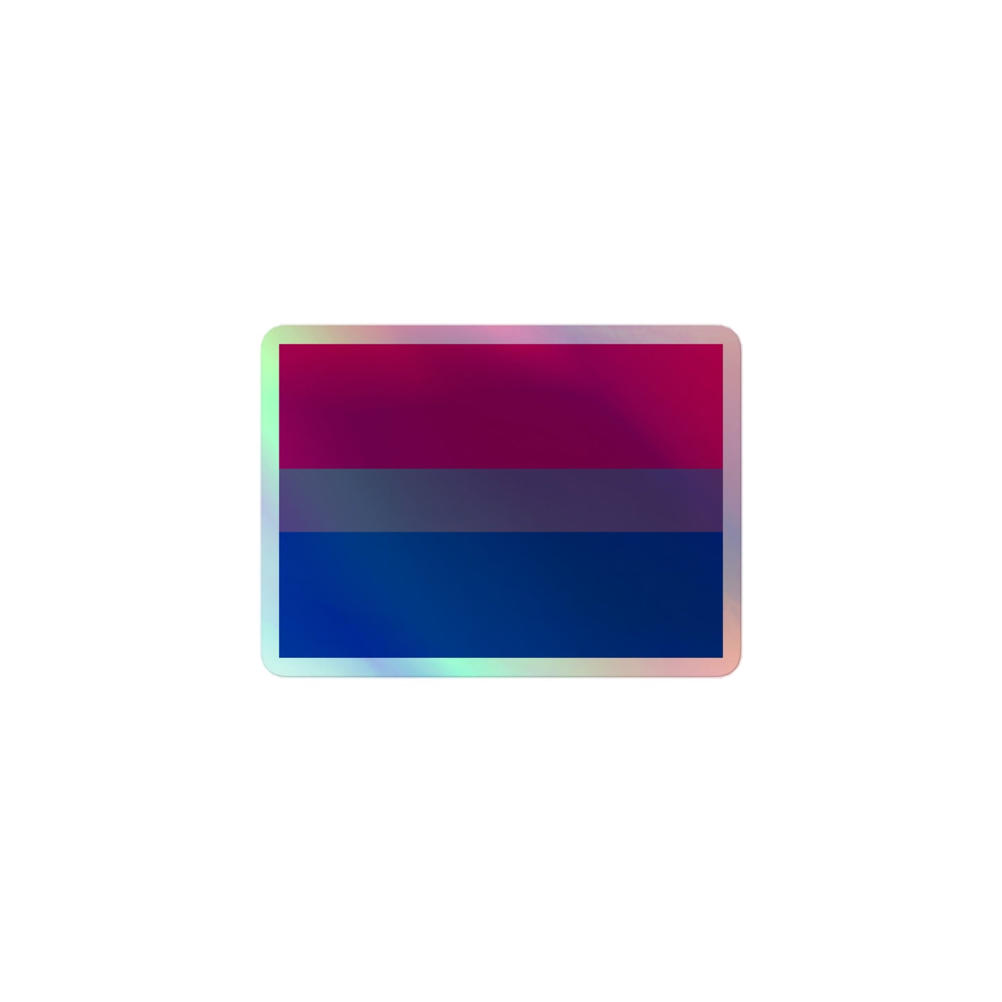 Bisexual Bi Pride Flag Holographic Sticker 3″ Bisexual bisexual-bi-pride-flag-holographic-sticker-3in-front Holographic Sticker