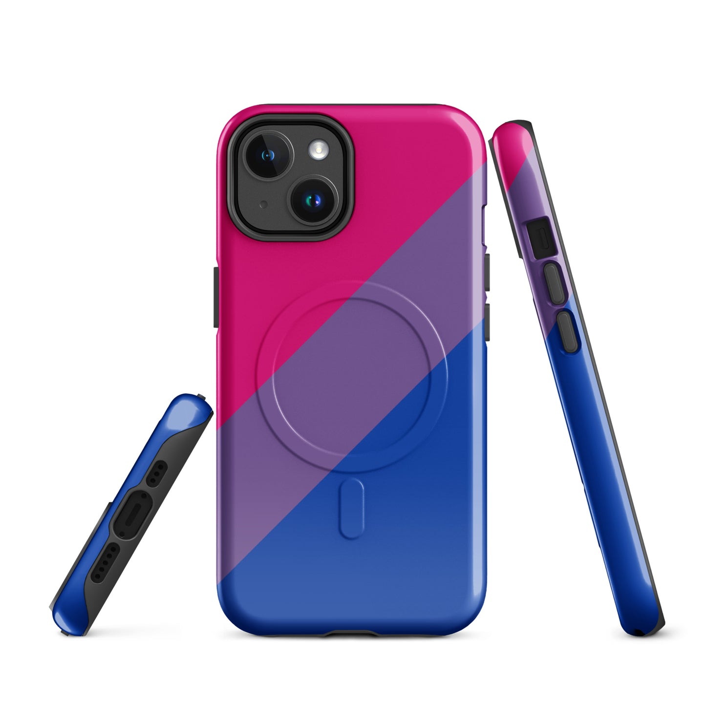 Bisexual Bi Pride MagSafe® Tough Phone Case for Apple iPhone® iPhone 14 Bisexual bisexual-bi-pride-magsafe-tough-phone-case-for-apple-iphone-14-front