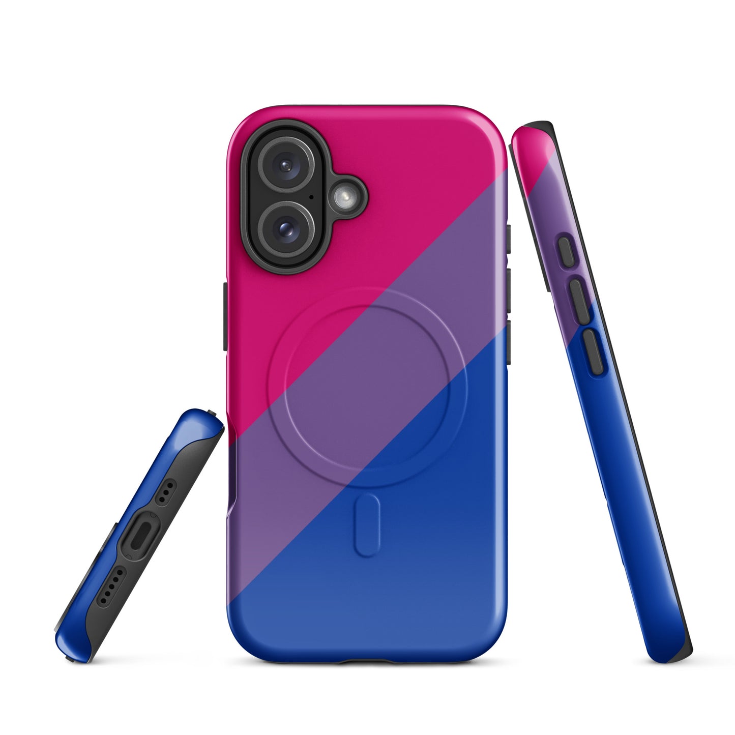 Bisexual Bi Pride MagSafe® Tough Phone Case for Apple iPhone® iPhone 16 Bisexual bisexual-bi-pride-magsafe-tough-phone-case-for-apple-iphone-16-front