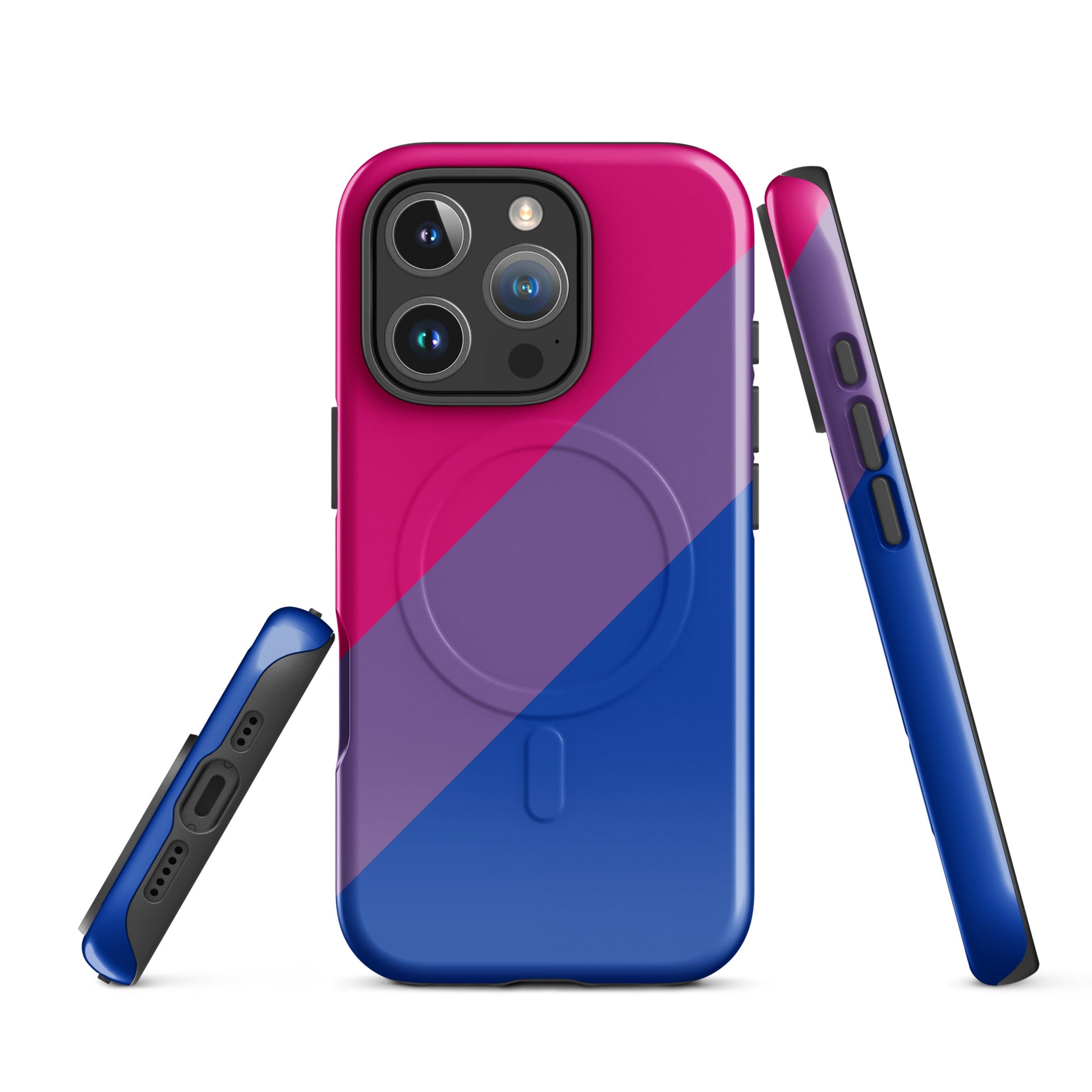 Bisexual Bi Pride MagSafe® Tough Phone Case for Apple iPhone® iPhone 16 Pro Bisexual bisexual-bi-pride-magsafe-tough-phone-case-for-apple-iphone-16-pro-front