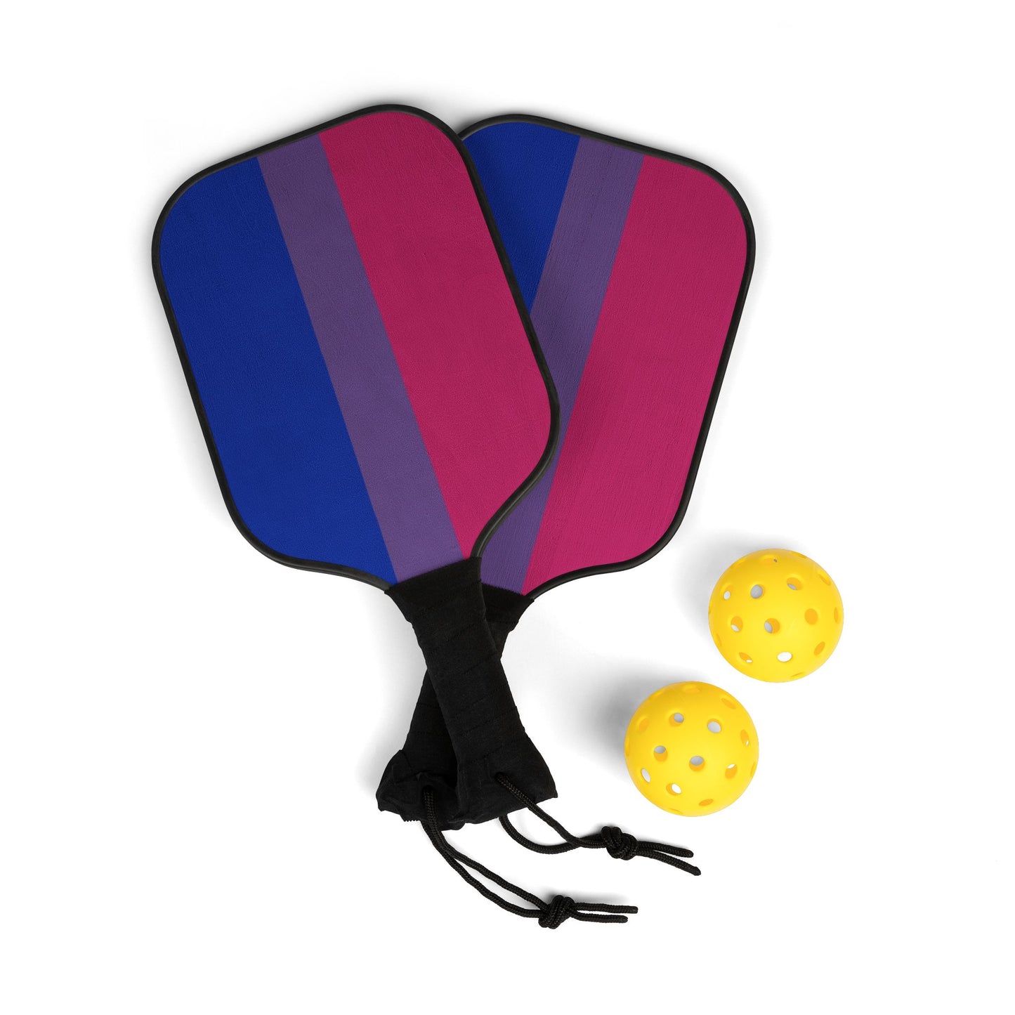Bisexual Bi Pride Pickleball Paddle Set with Balls bisexual-bi-pride-pickleball-paddle-set-with-balls-front