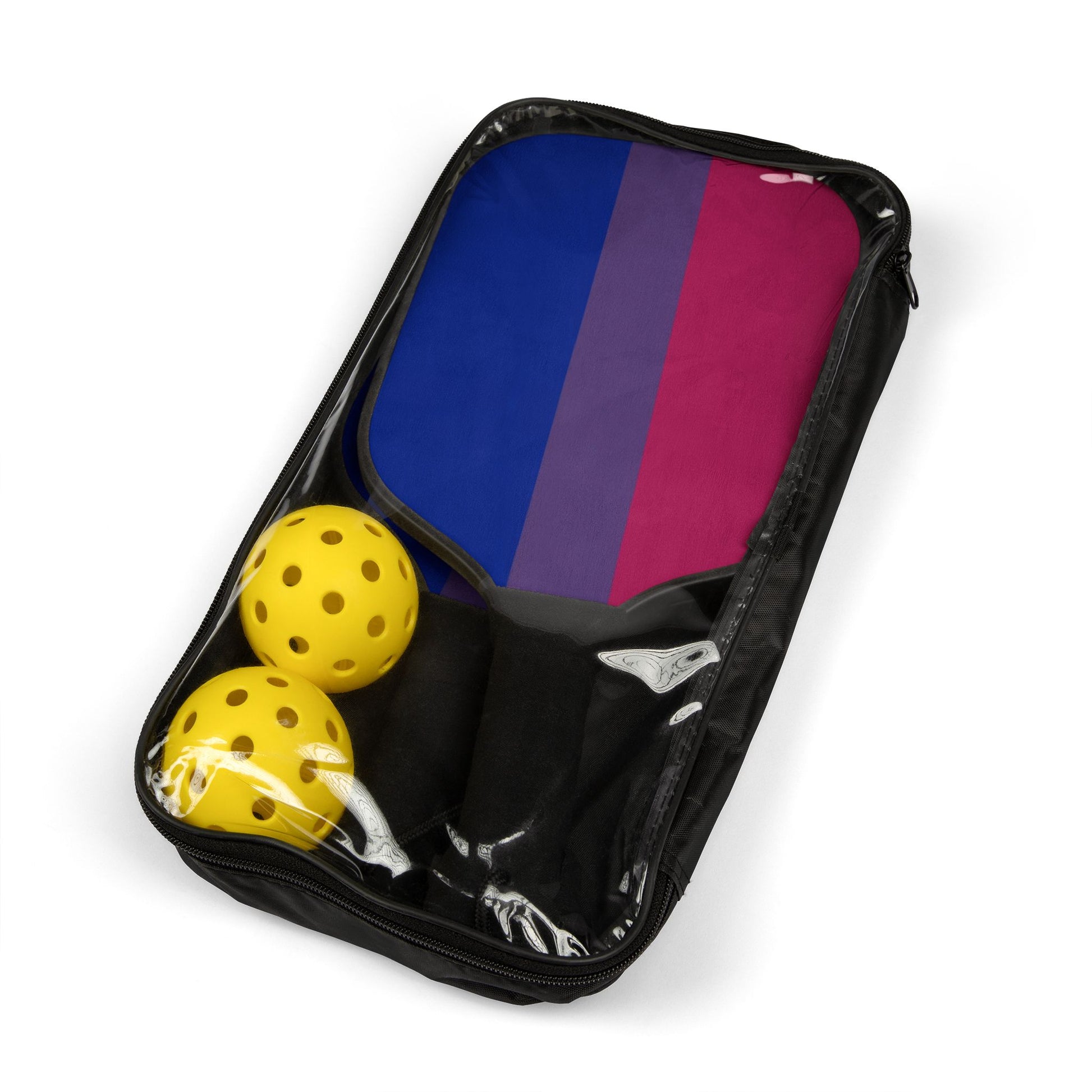 Bisexual Bi Pride Pickleball Paddle Set with Balls 7.5'' × 15.5'' Bisexual bisexual-bi-pride-pickleball-paddle-set-with-balls-package