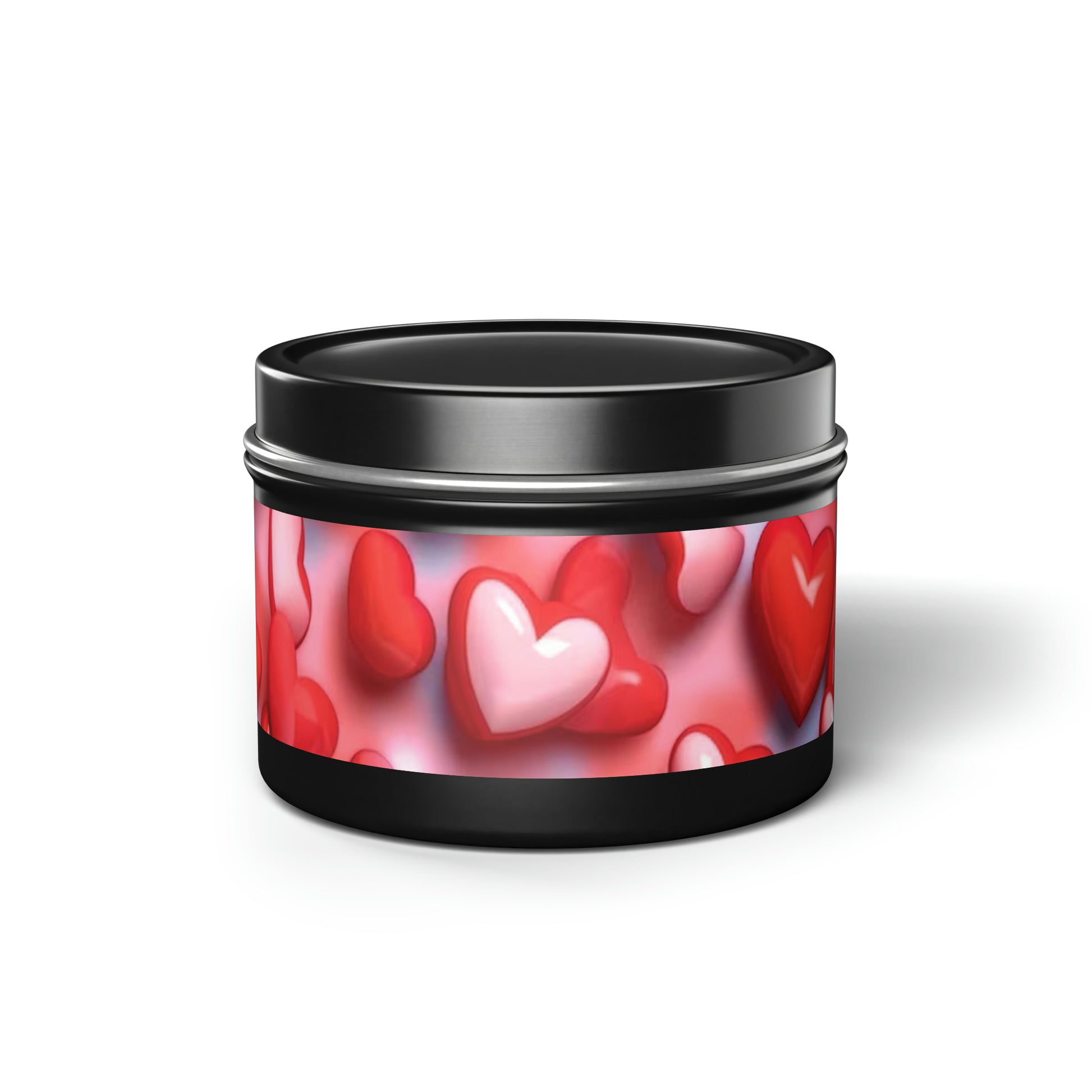Gift Tin Scented Candles Pink Red Candy Hearts 4oz Black black-gift-tin-candles-pink-red-candy-hearts-4oz-front