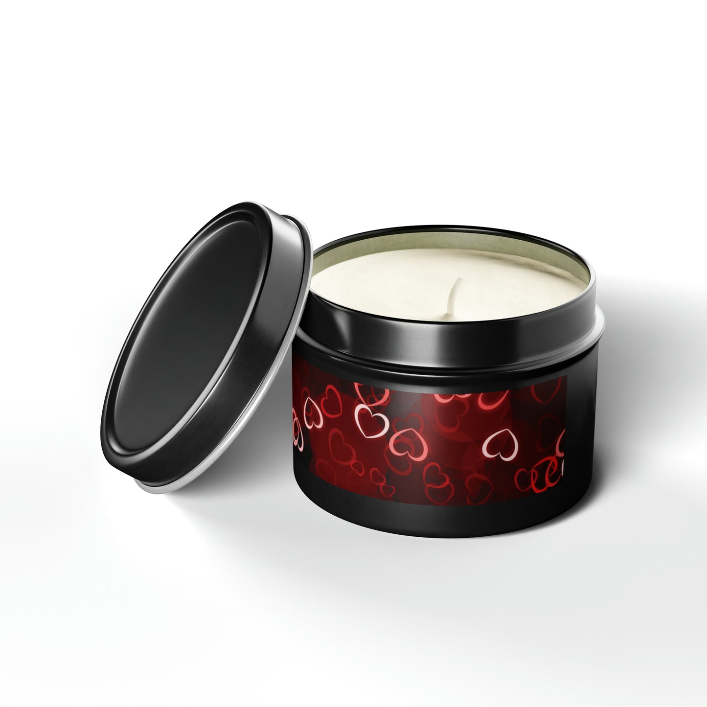 Gift Tin Scented Candle Dark Red Hearts 4oz Black black-gift-tin-scented-candle-dark-red-hearts-4oz-lifestyle