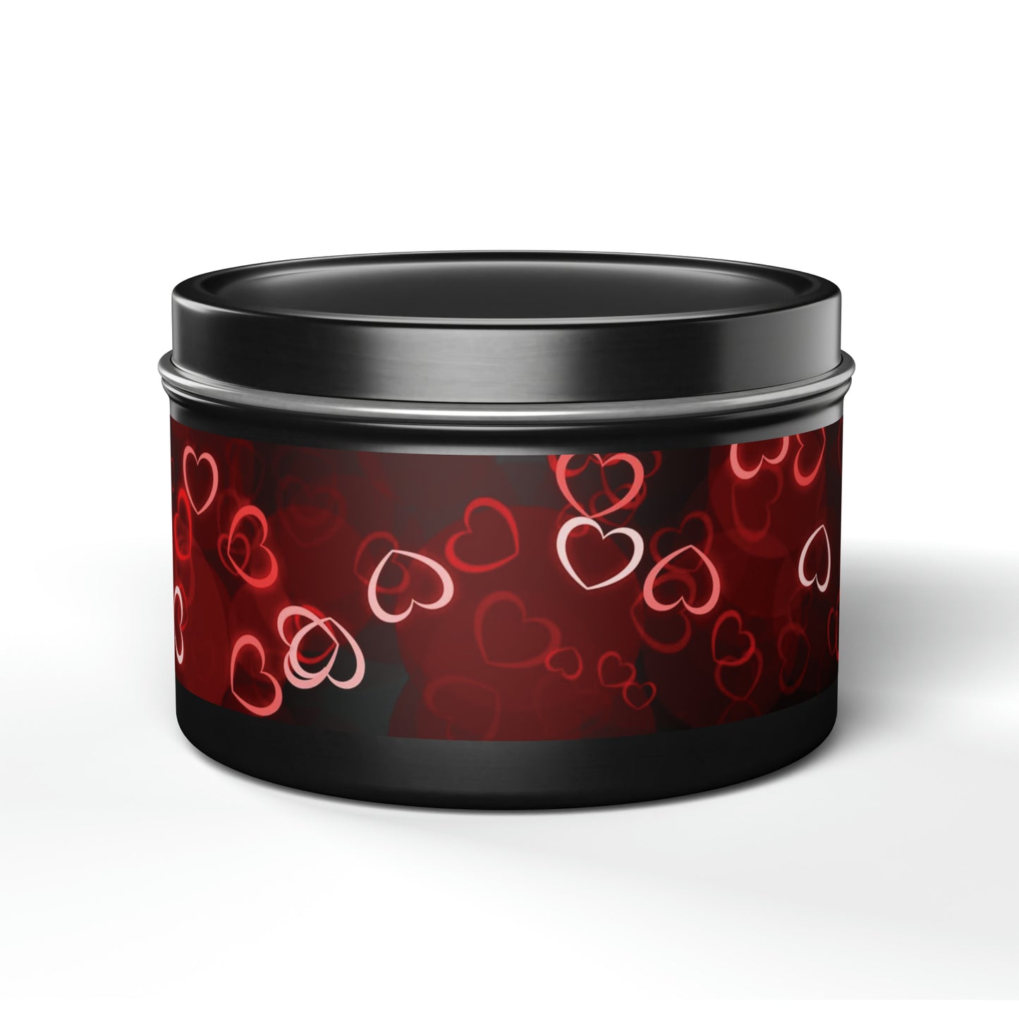 Gift Tin Scented Candle Dark Red Hearts black-gift-tin-scented-candle-dark-red-hearts-8oz-front