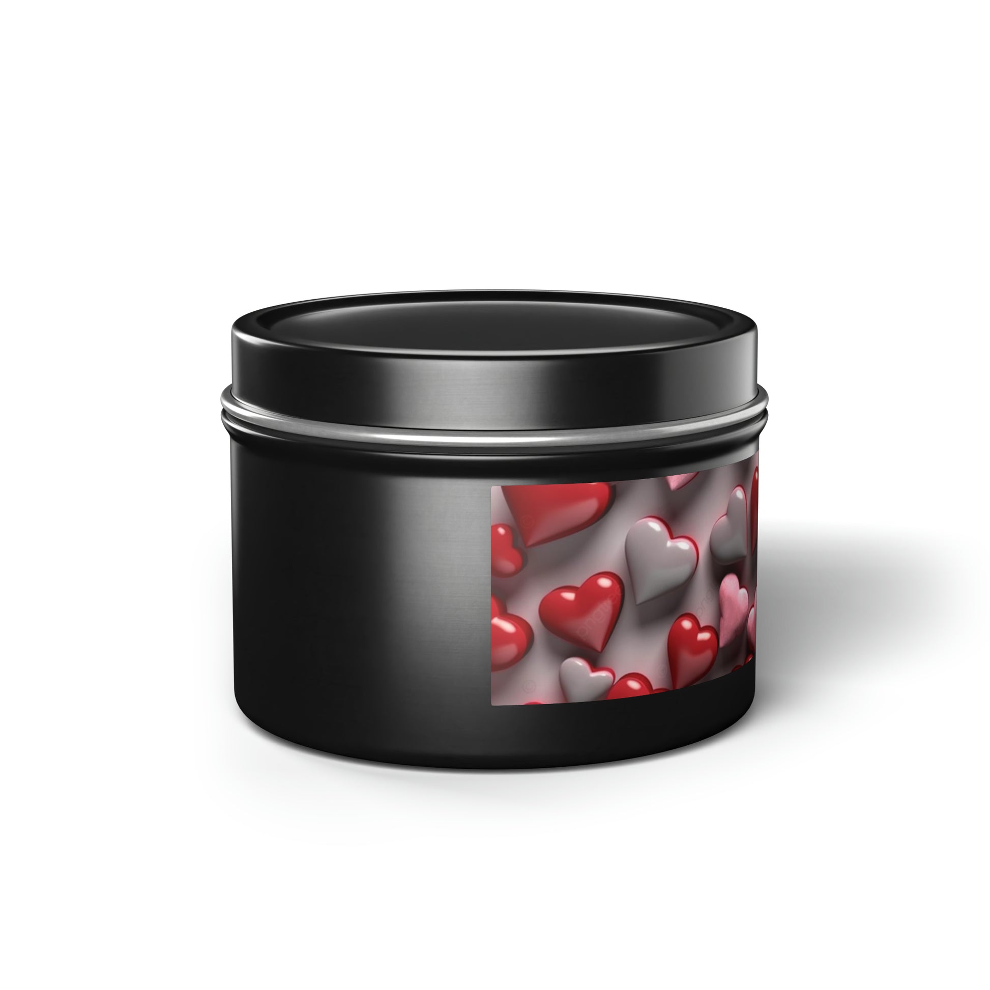 Gift Tin Scented Candle Red Gray Candy Hearts black-gift-tin-scented-candle-red-gray-candy-hearts-4oz-right