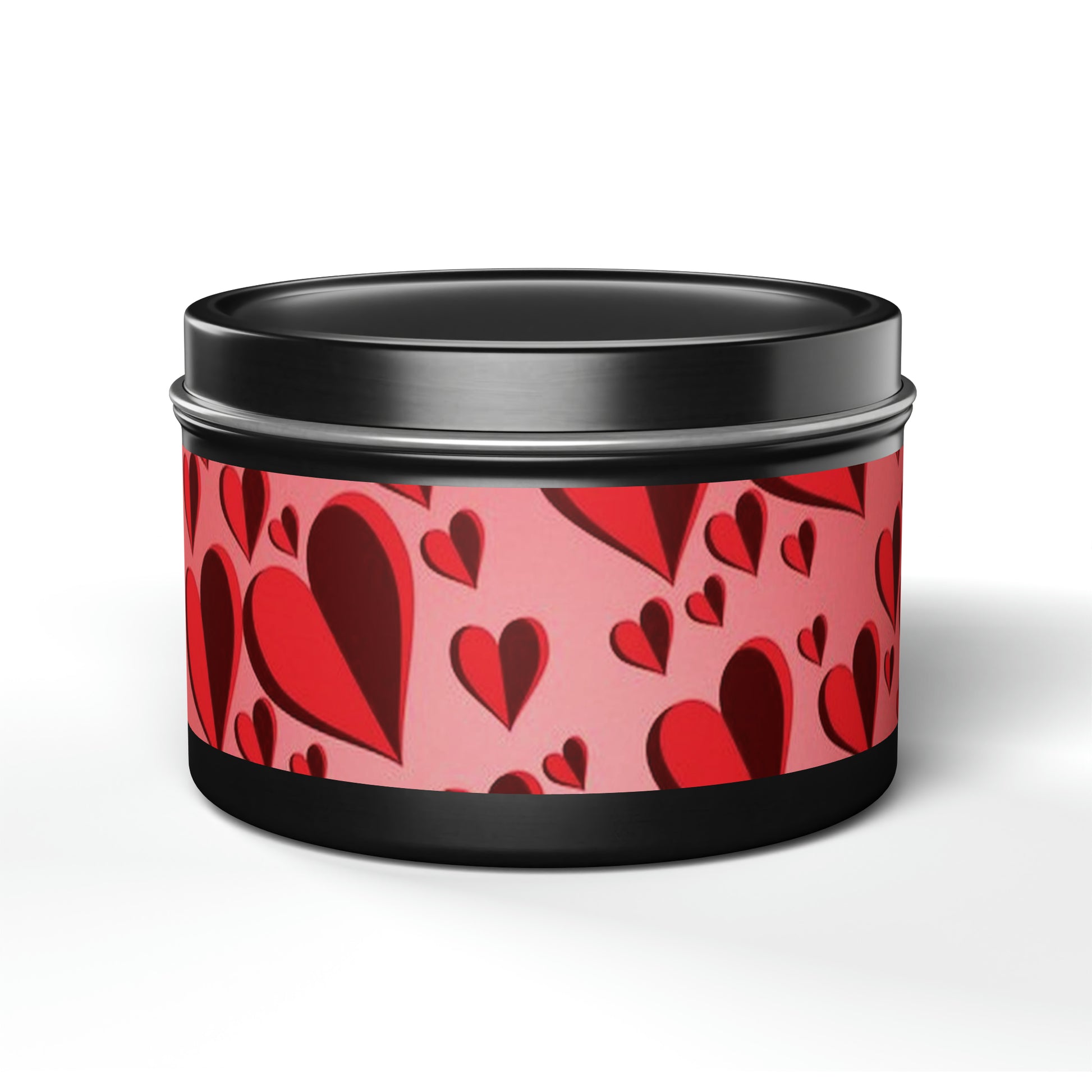 Gift Tin Scented Candle Red Hearts black-gift-tin-scented-candle-red-hearts-valentines-day-scented-front-8oz