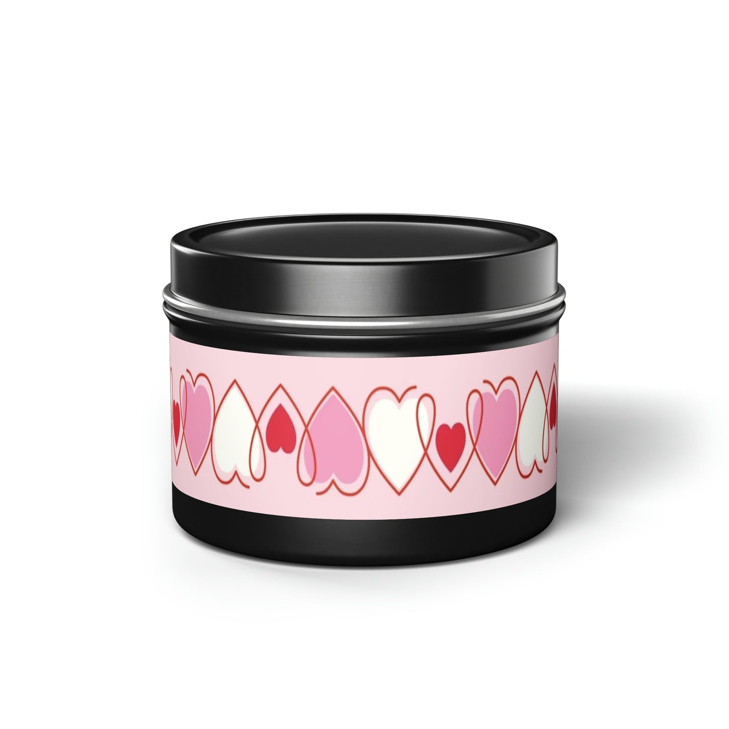 Gift Tin Scented Candles Pink Red Hearts 4oz Black black-gift-tin-scented-candles-pink-red-hearts-4oz-front