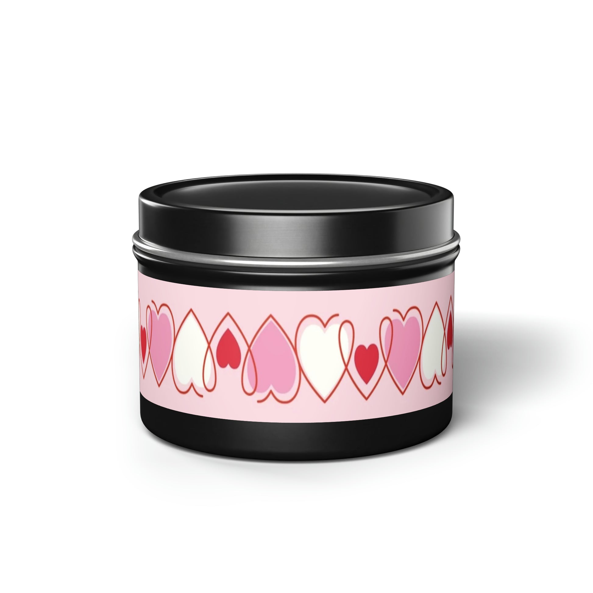Gift Tin Scented Candles Pink Red Hearts 4oz Black black-gift-tin-scented-candles-pink-red-hearts-4oz-front