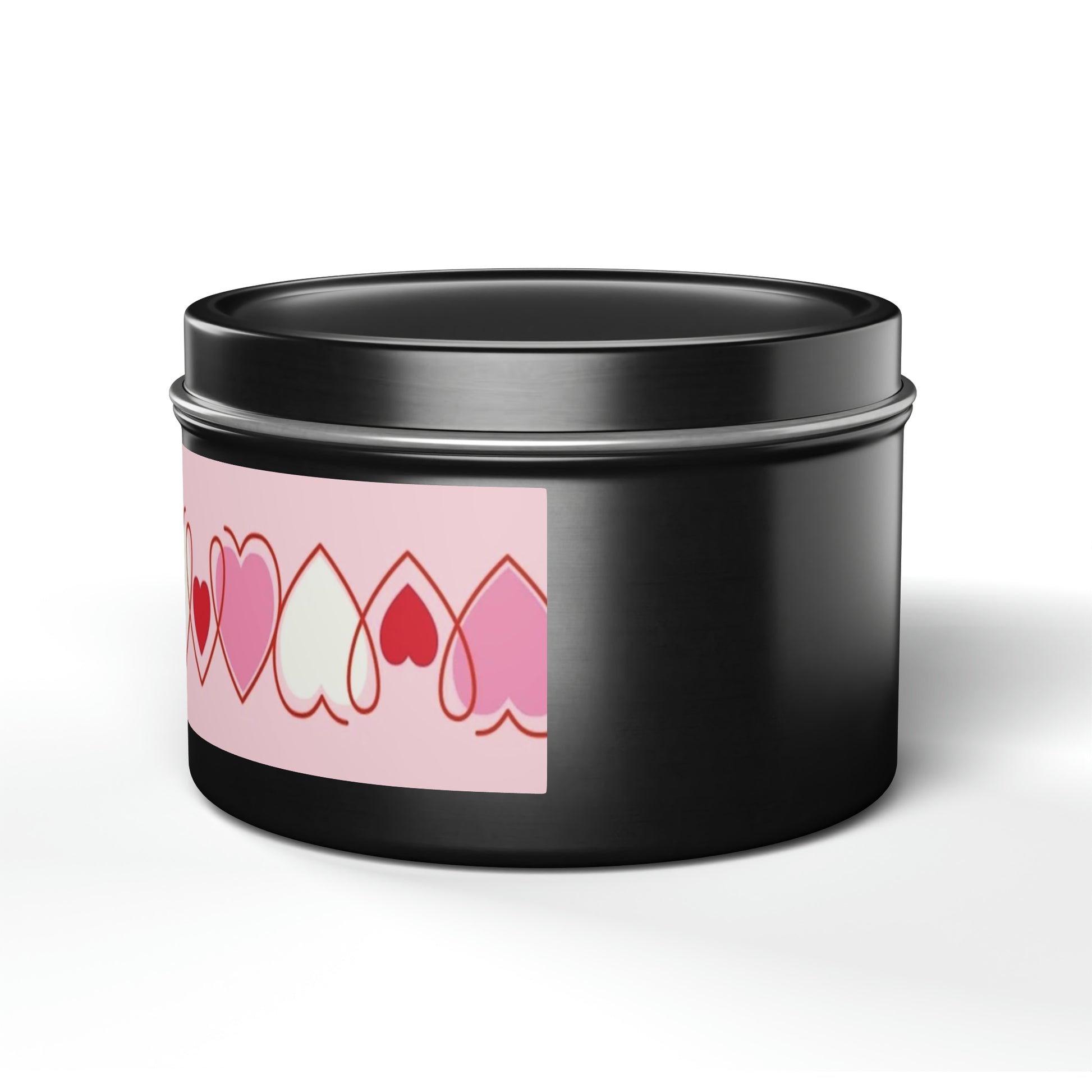 Gift Tin Scented Candles Pink Red Hearts black-gift-tin-scented-candles-pink-red-hearts-8oz-left