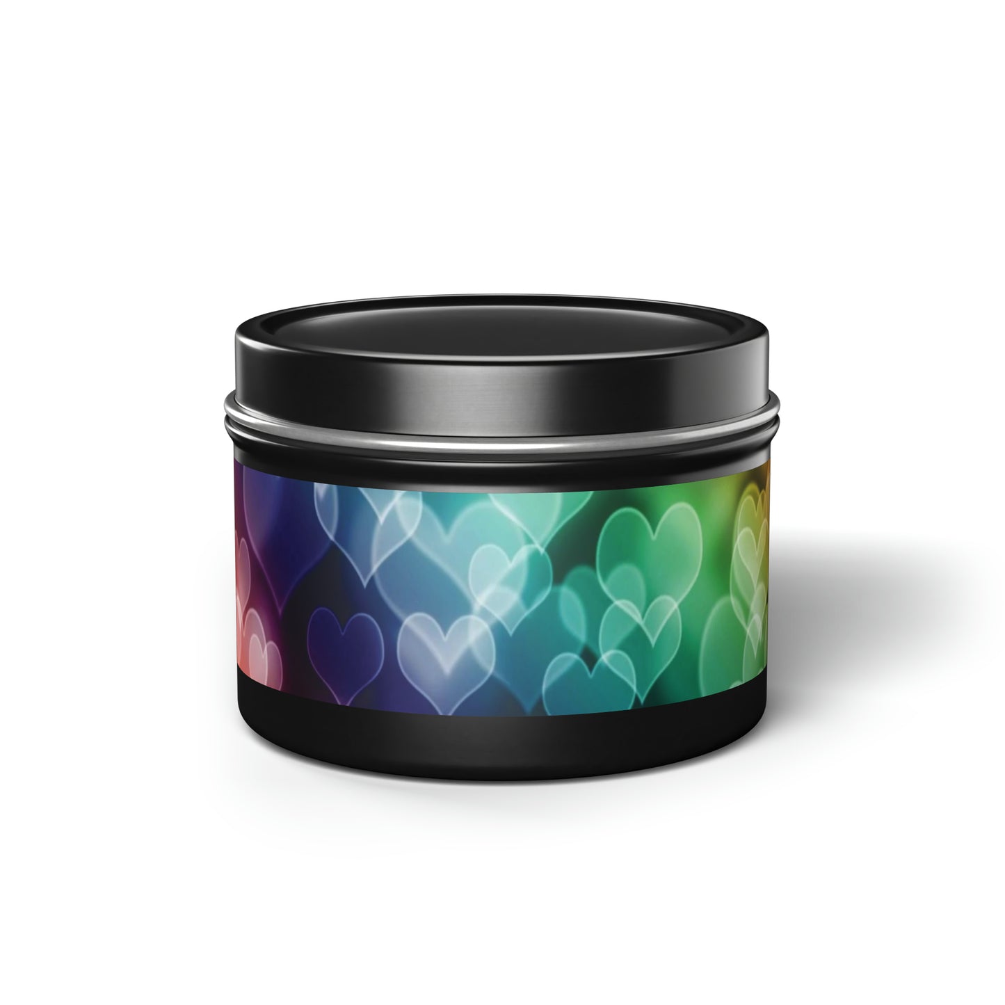 LGBTQ Pride Hearts Gift Scented Tin Candles 4oz Black black-lgbtq-pride-hearts-gift-scented-tin-candles-4oz-front