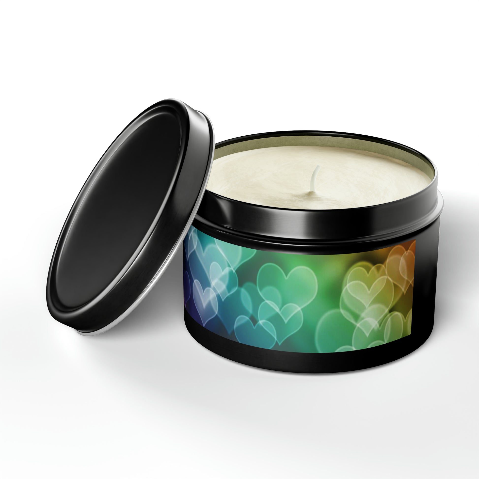 LGBTQ Pride Hearts Gift Scented Tin Candles black-lgbtq-pride-hearts-gift-scented-tin-candles-8oz-lifestyle