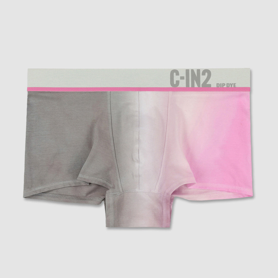 Gray and pink boxer briefs with 'C-IN2' branding on a white background