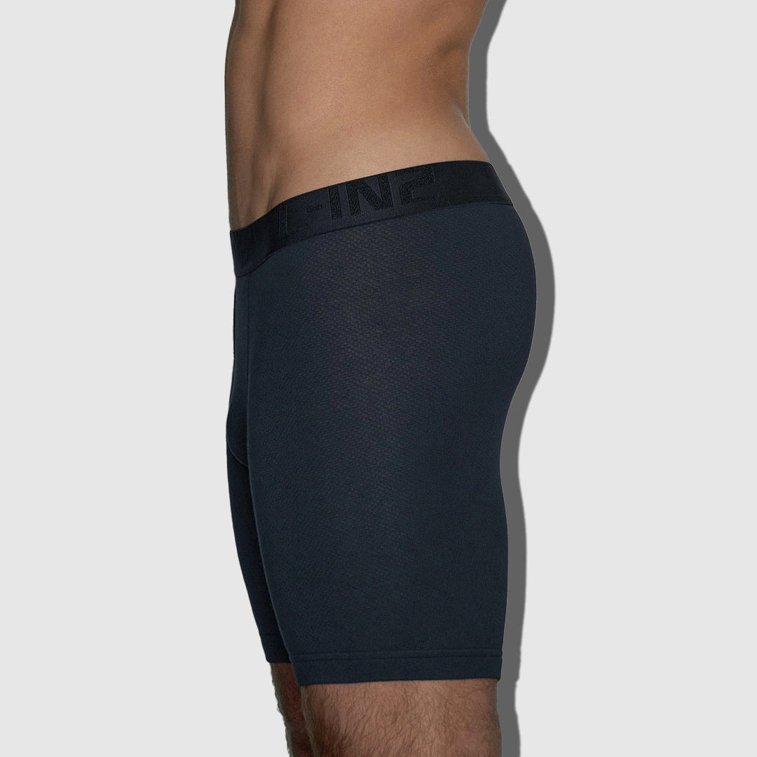 Black men's underwear on a plain background