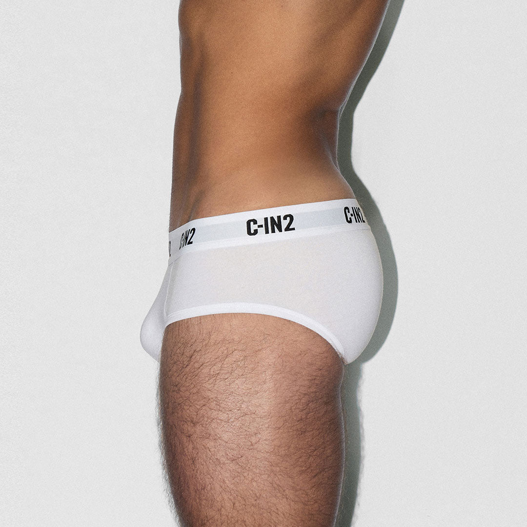 White underwear with 'CIN2' brand label on a plain background