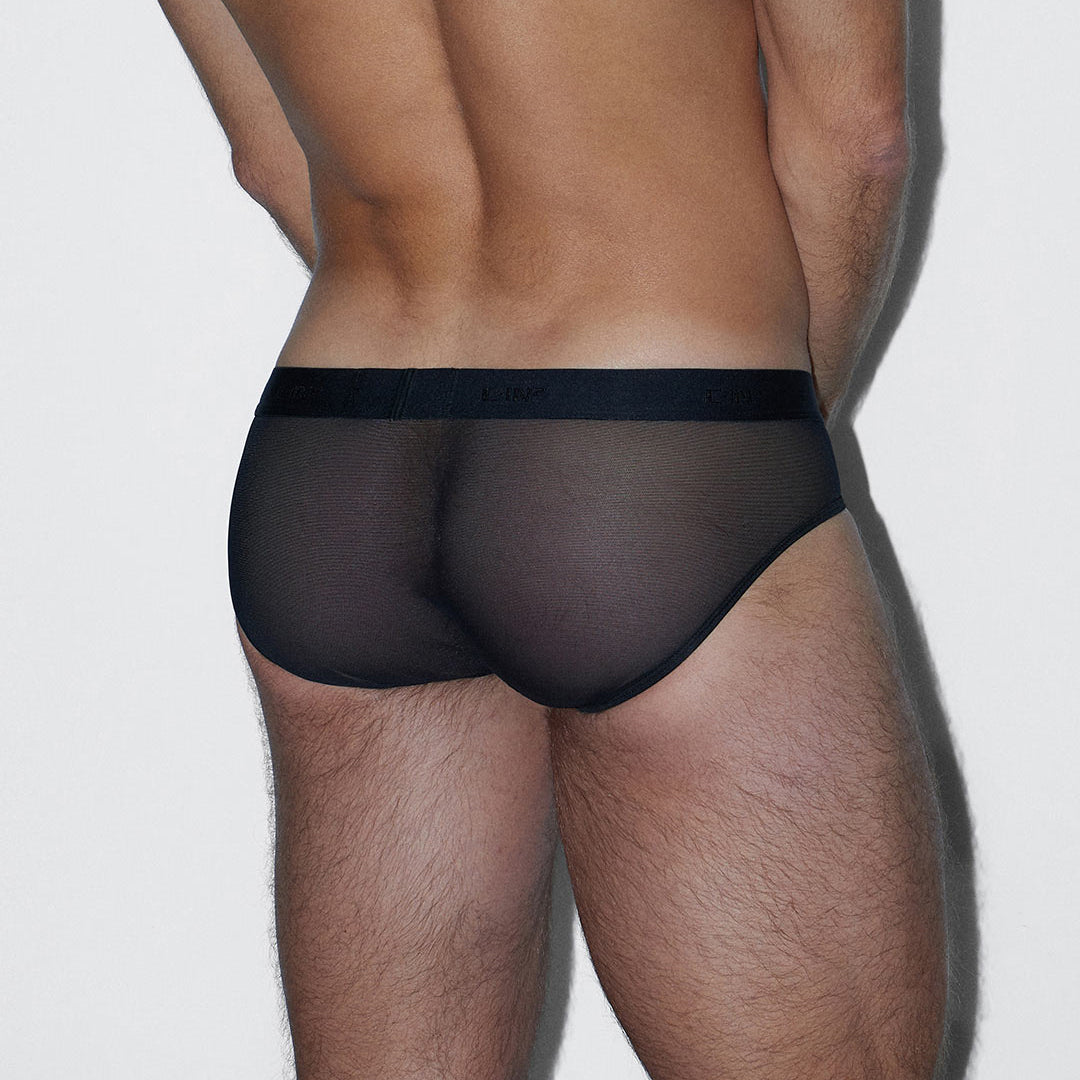 Black men's underwear on a white background