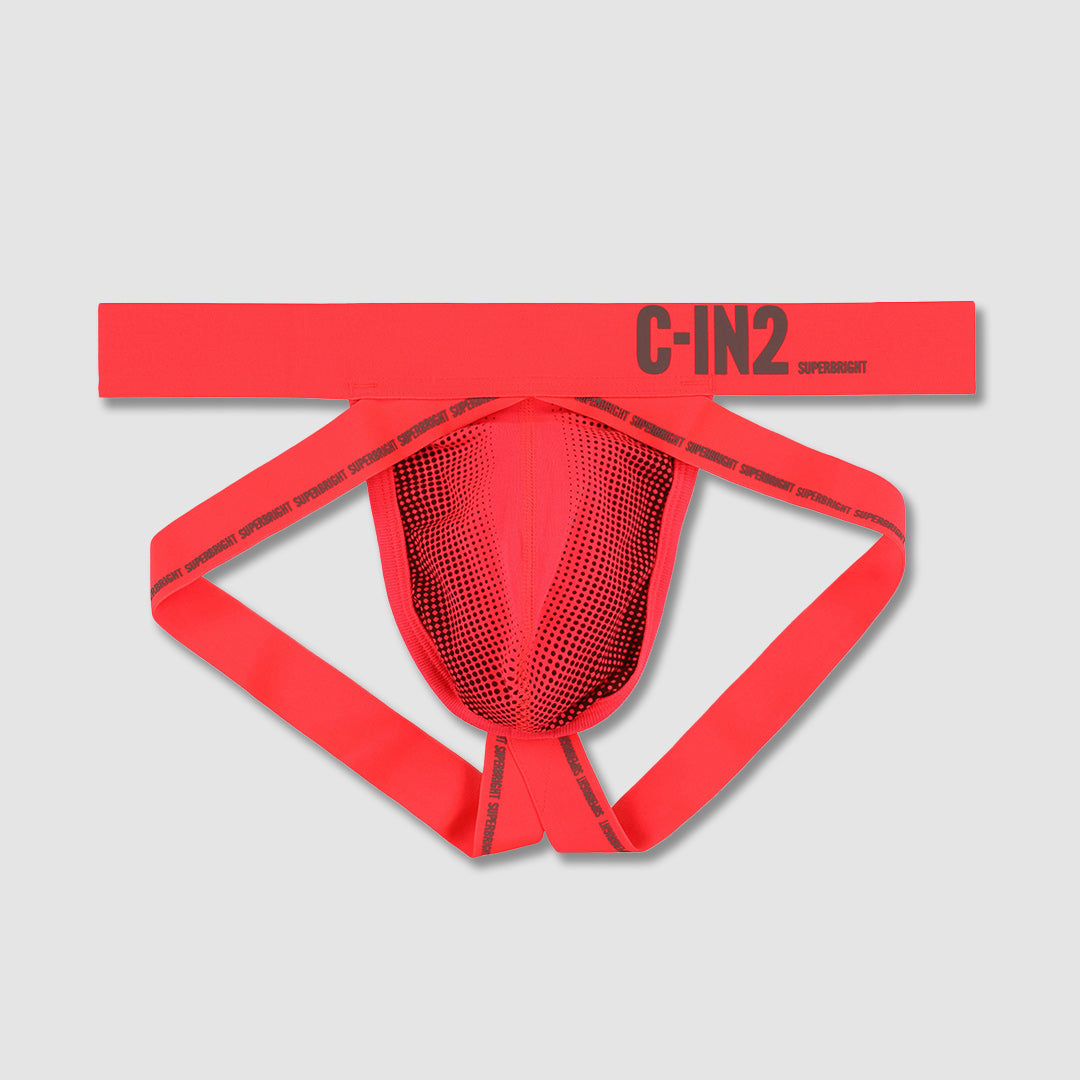 Red men's underwear with 'C-IN2' branding on a gray background