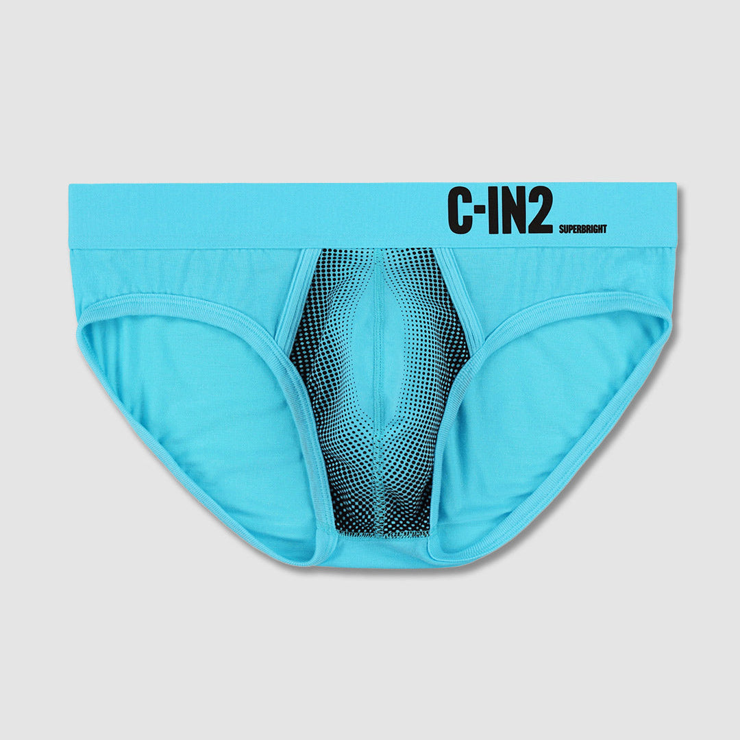 Blue underwear with 'C-IN2' branding on a light gray background