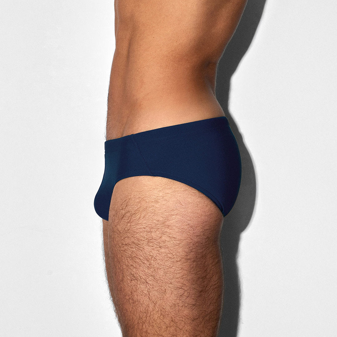 Navy blue men's underwear on a white background