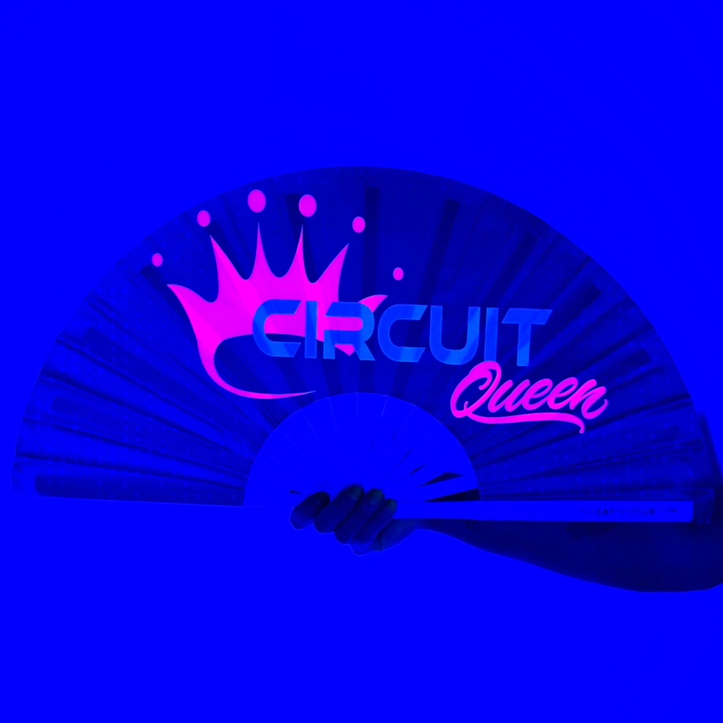 Clack Hand Fan - Circuit Queen (UV) clack-hand-fan-circuit-queen-uv-blacklight