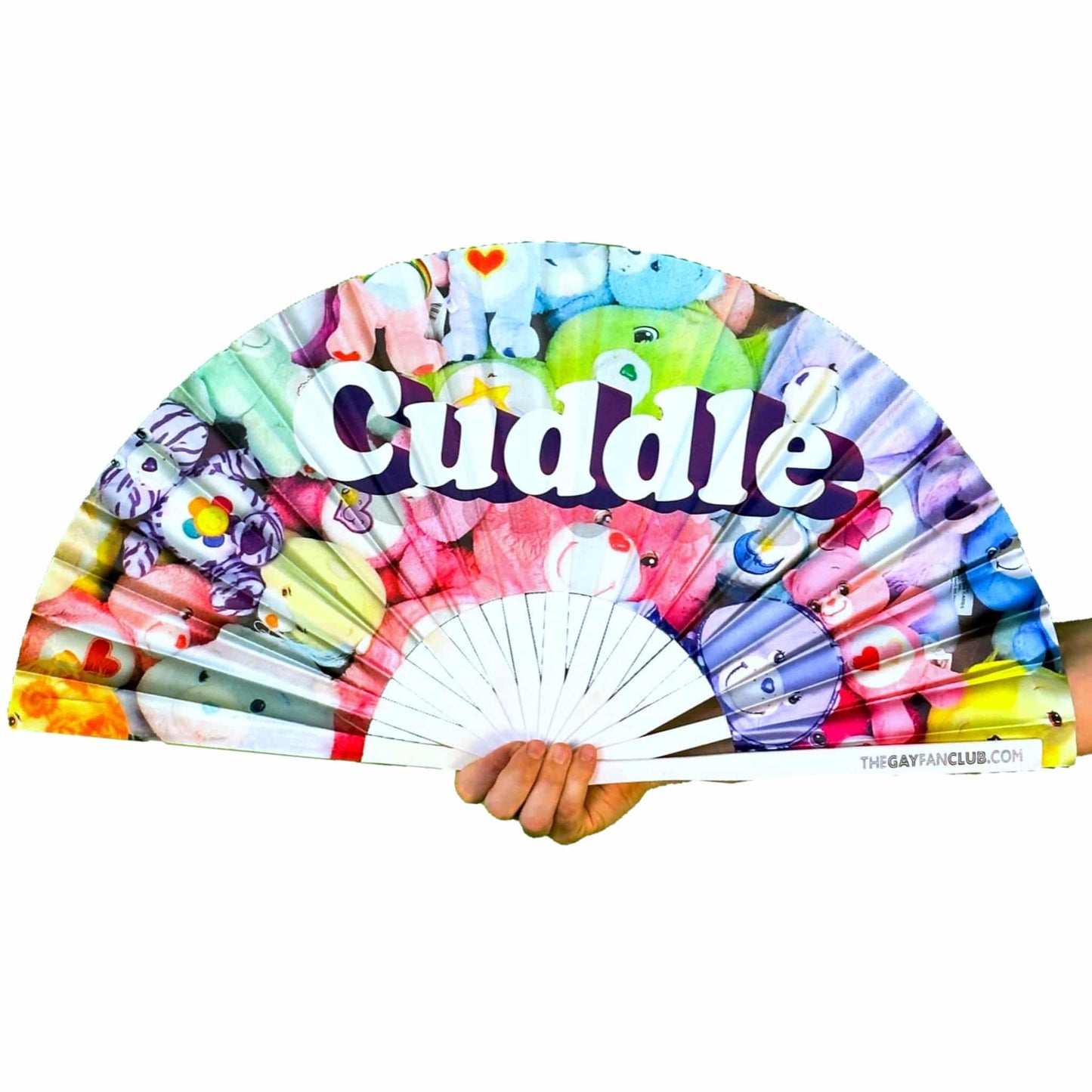 Clack Hand Fan - Cuddle Bear (UV) clack-hand-fan-cuddle-bear-uv-the-gay-fan-club