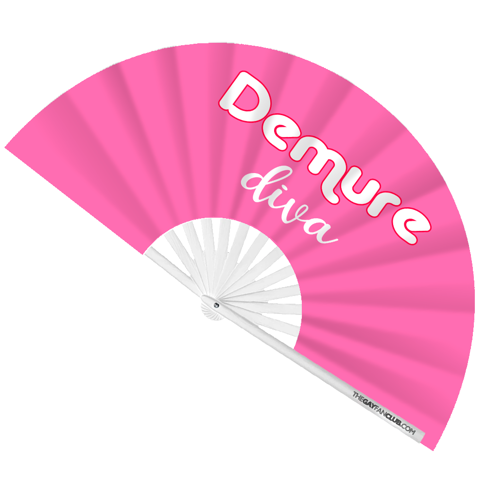 Clack Hand Fan - Demure Diva (UV) clack-hand-fan-demure-diva-uv-front