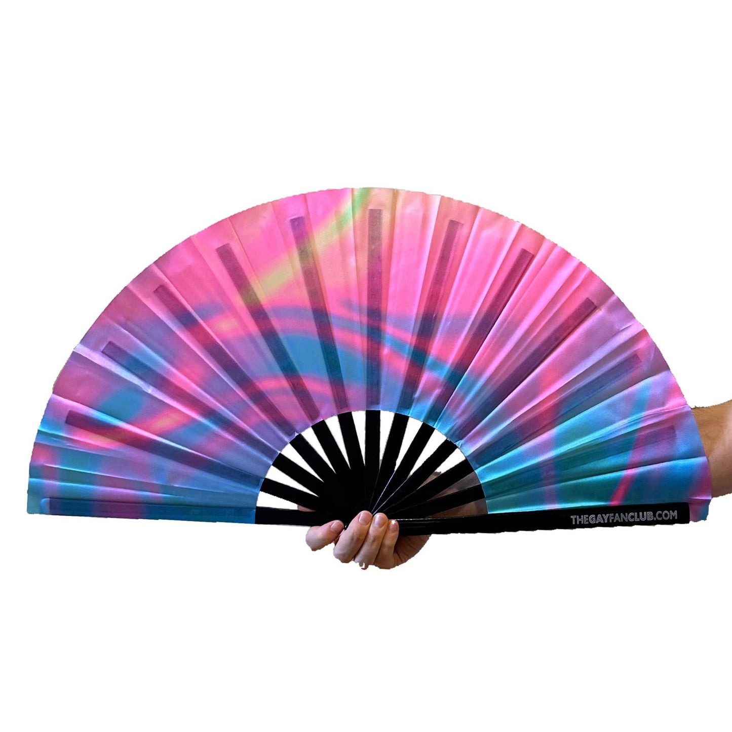 Clack Hand Fan - Fluid (UV) clack-hand-fan-fluid-uv-the-gay-fan-club-black