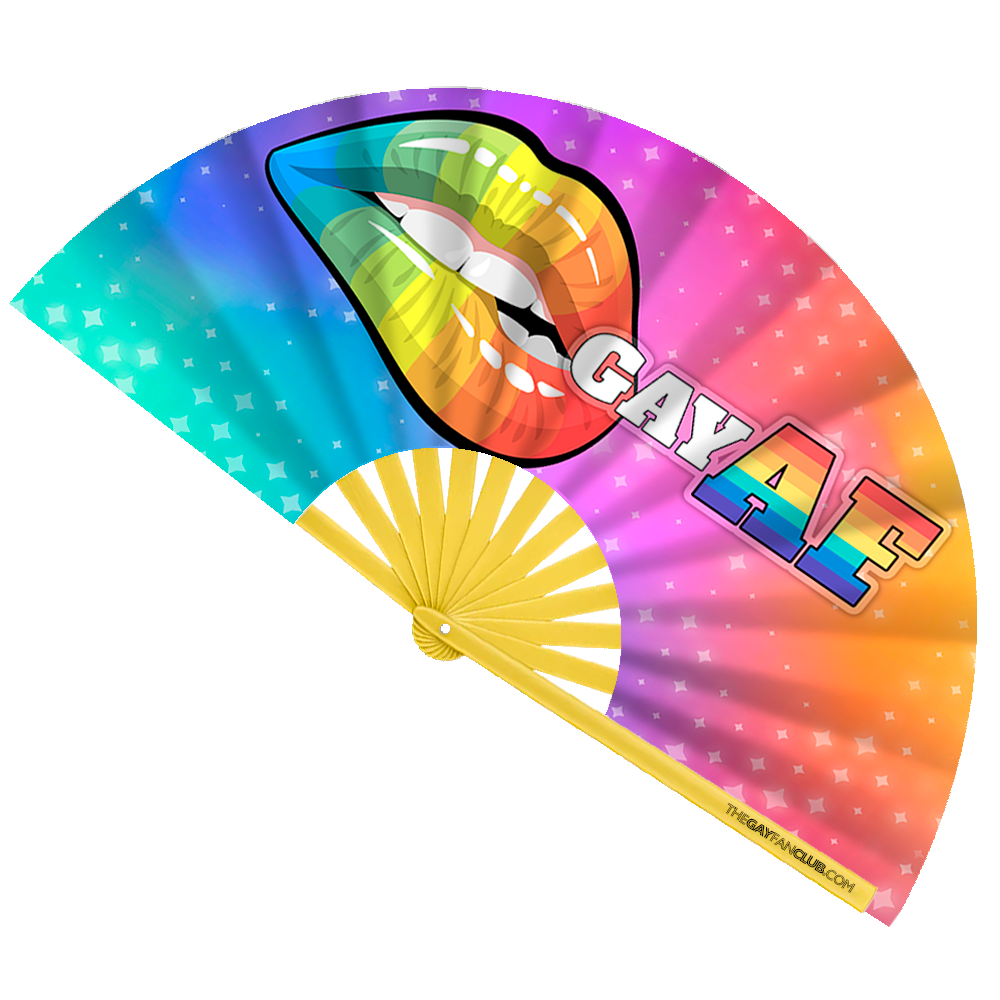 Clack Hand Fan - Gay AF (UV) clack-hand-fan-gay-af-uv-front