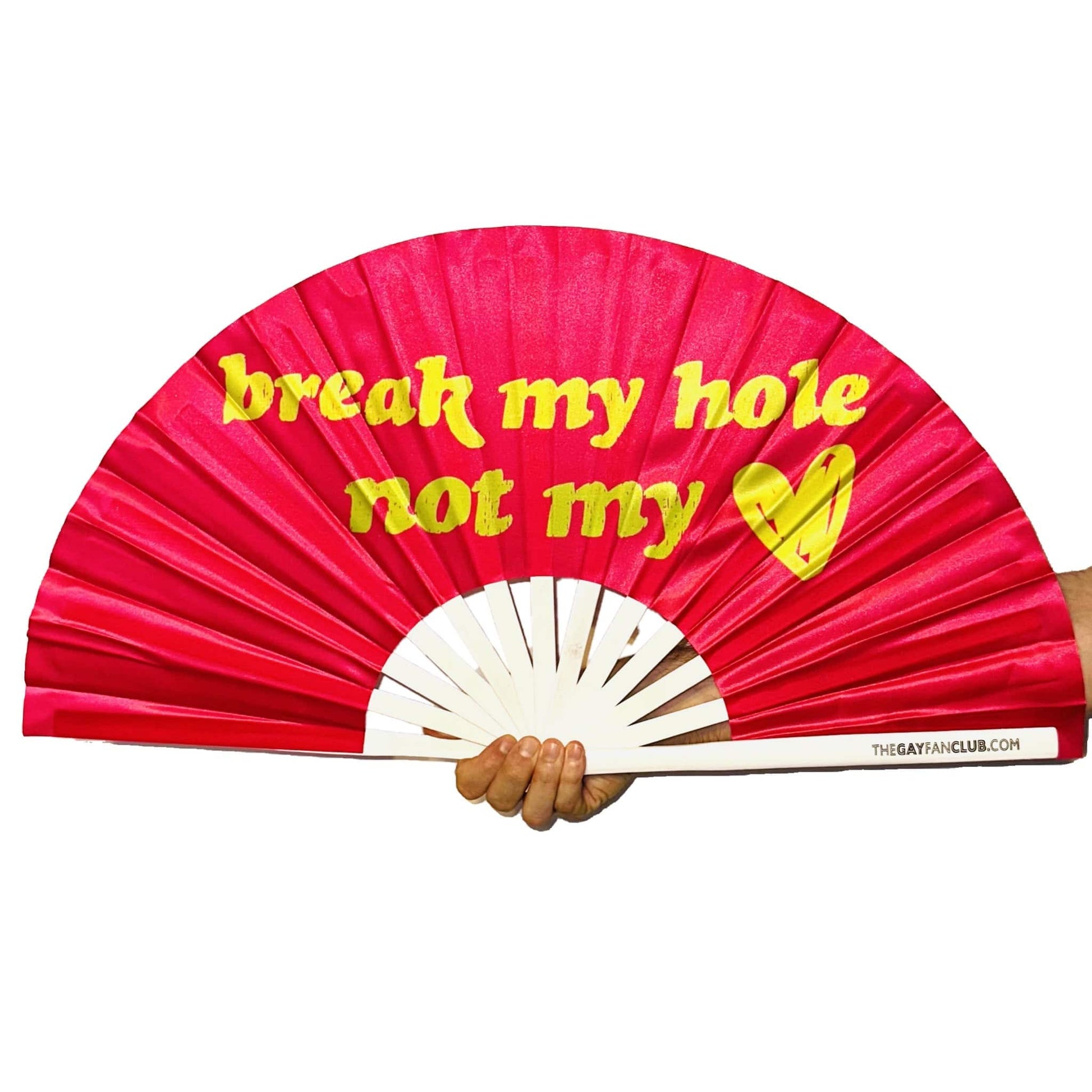 Clack Hand Fan - Heartbreaker (UV) clack-hand-fan-heartbreaker-uv-the-gay-fan-club
