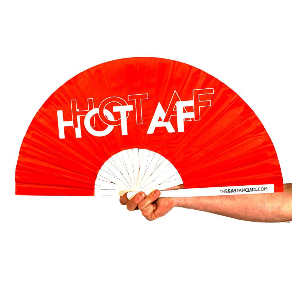 Clack Hand Fan - Hot AF (UV) clack-hand-fan-hot-af-uv-the-gay-fan-club
