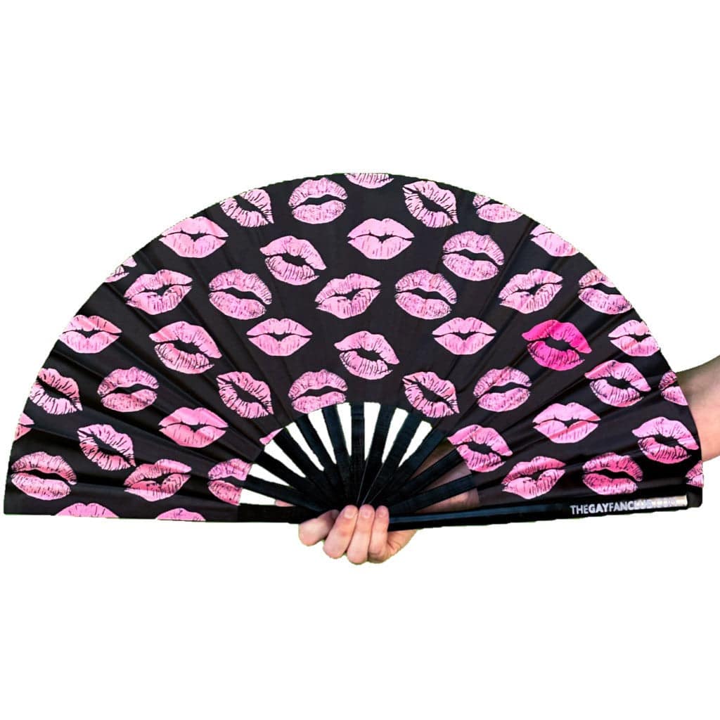 Kiss Me Clack Fan | Flirty LGBTQ Pride Folding Fan for Parades ...