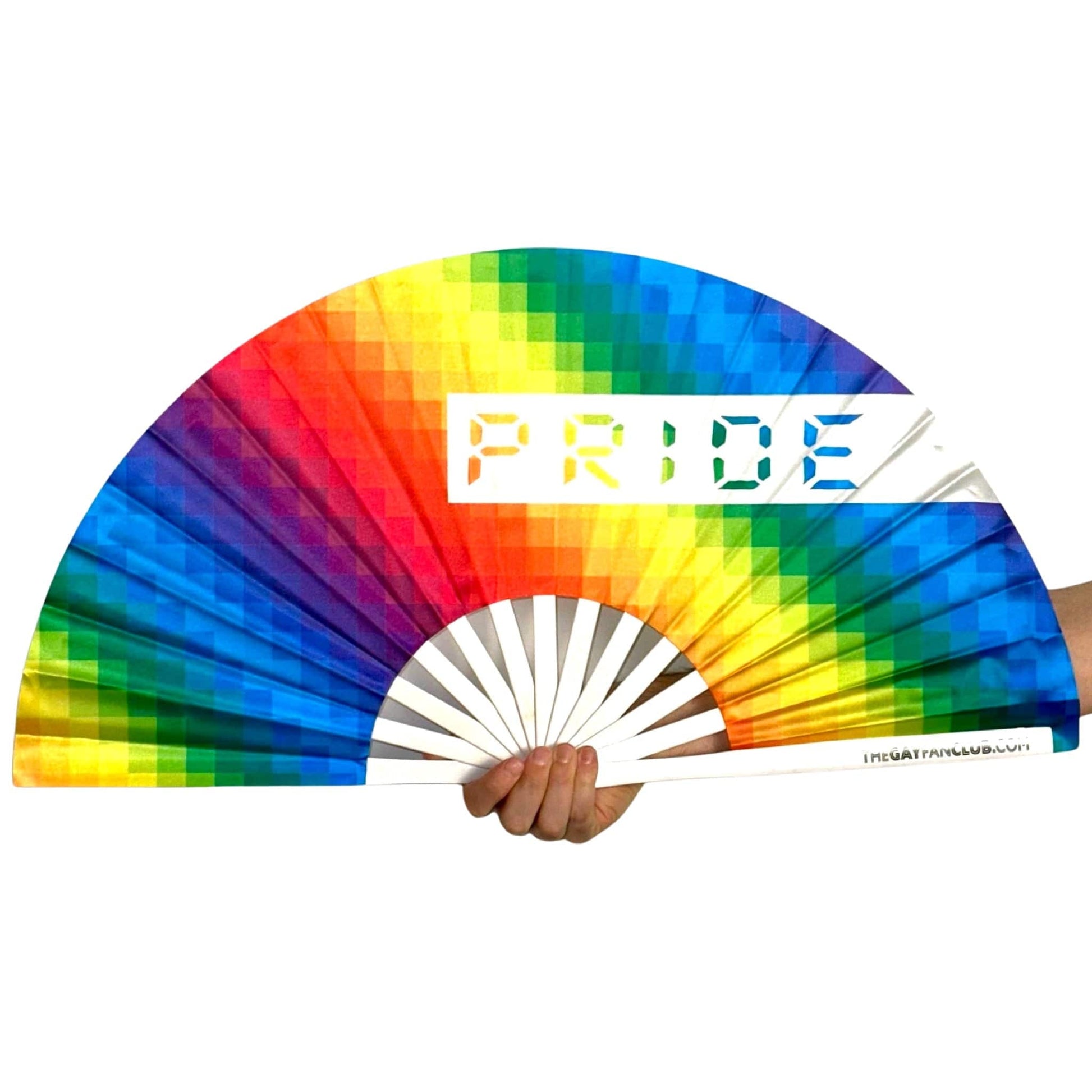 Clack Hand Fan - LGBTQ Pride Rainbow (UV) clack-hand-fan-lgbtq-pride-rainbow-uv-the-gay-fan-club