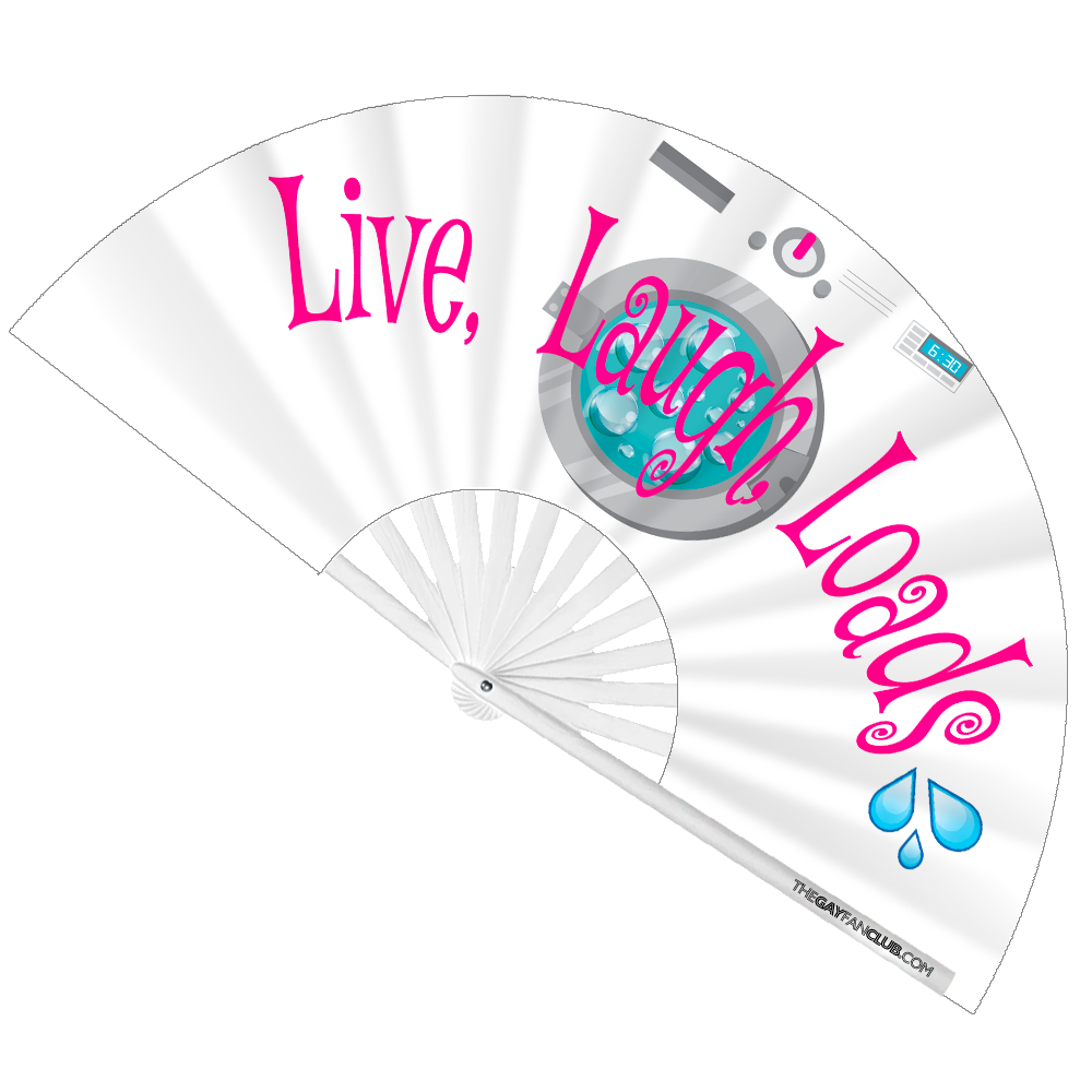 Clack Hand Fan - Live Laugh Loads clack-hand-fan-live-laugh-loads-front